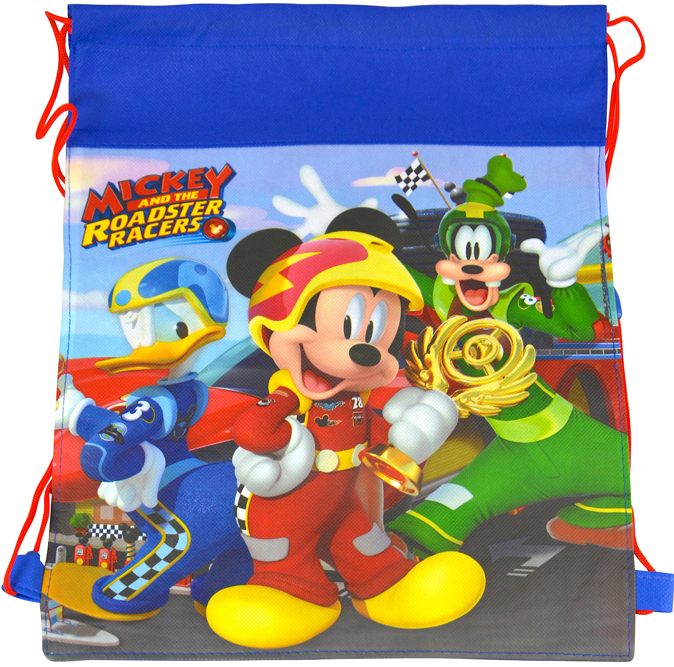 Disney Mickey Mouse Drawstring Backpack 6-Pack - Lightweight & Adjustable Sling Bags for Kids, School, Travel, Sports & Theme Parks