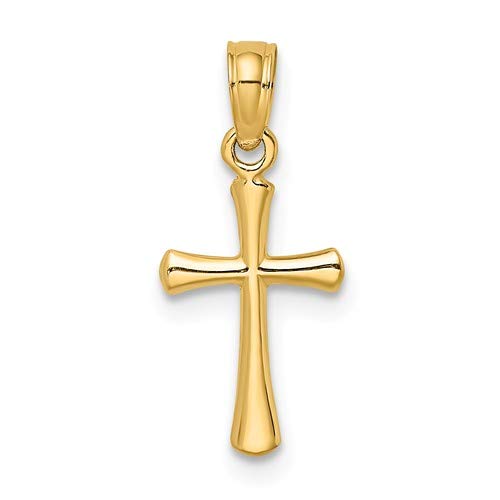 14K Gold Small Cross Necklace for Boys & Girls - Dainty Religious Jewelry Gift for Baptism, First Communion & Everyday Wear