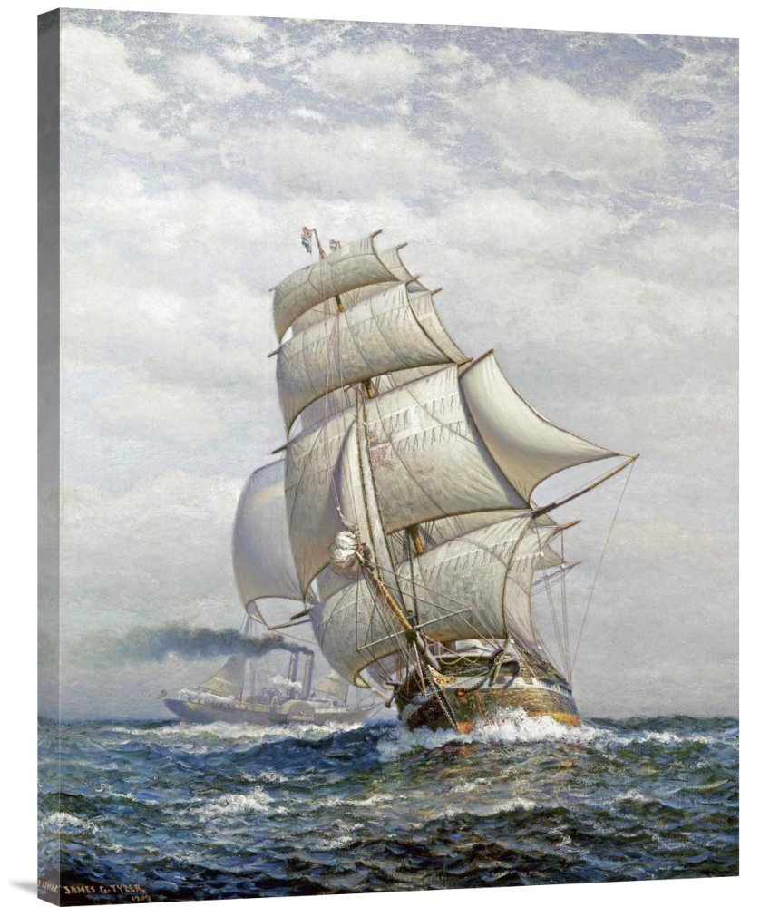 James Gale Tyler Full Sail Gallery Wrap Giclee Canvas Wall Art Print - Premium Budget Home Decor for Living Room, Bedroom & Office - 30x42 Inches
