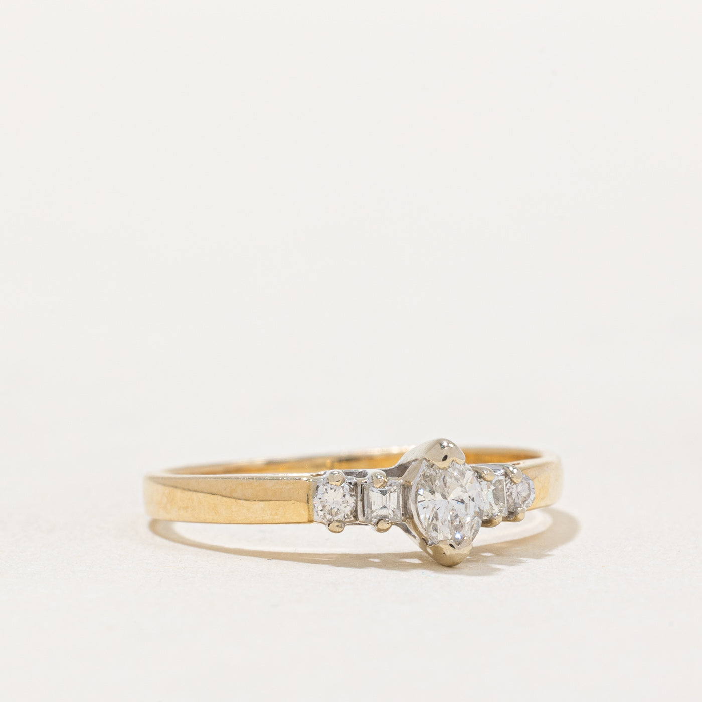 0.25ctw Marquise Cut Diamond Ring - Size 6.75 - Elegant Wedding & Engagement Jewelry for Women - Perfect for Proposals, Anniversaries & Special Occasions