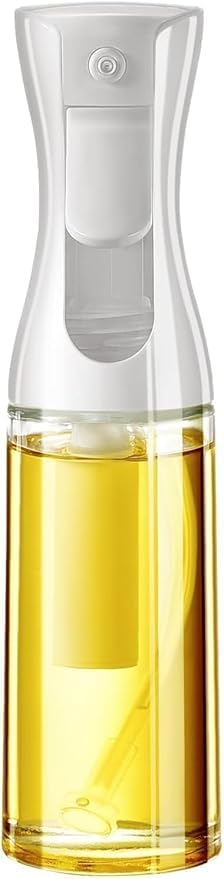 Premium 210ml Glass Olive Oil Spray Bottle for Cooking - Samista Oil Mister for Air Fryer, Baking & Salad Making - Reusable Kitchen Gadget for Healthy Canola & Olive Oil Dispensing - Perfect for Meal Prep & Low-Fat Cooking