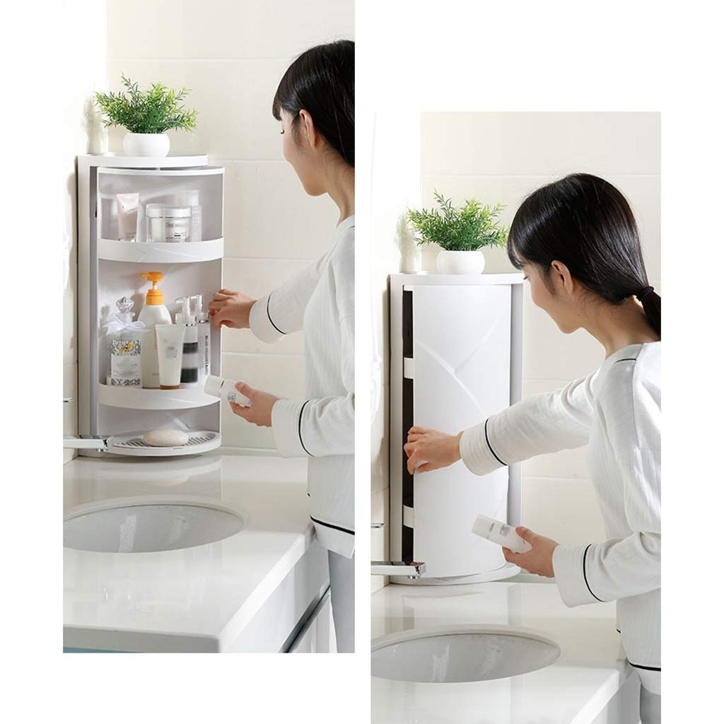 AGYH No-Drill Bathroom Shelf - Triangle Rotating Wall Mounted Storage Rack for Toilet & Sink Organization | Perfect for Small Bathrooms, Apartments & Vanity Storage