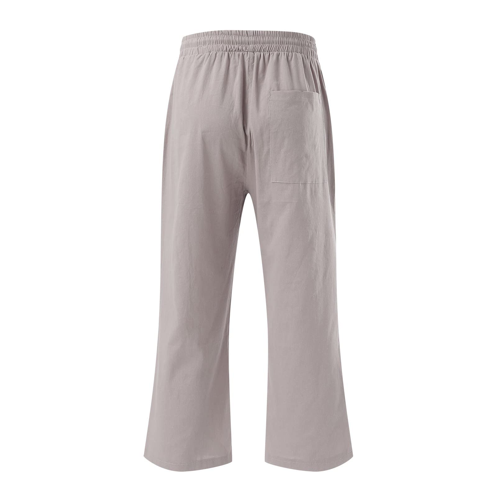 Women's Linen Pants - Comfortable Straight Leg Drawstring Elastic Waist Casual Lounge Trousers | Perfect for Summer, Yoga, Travel & Home Relaxation