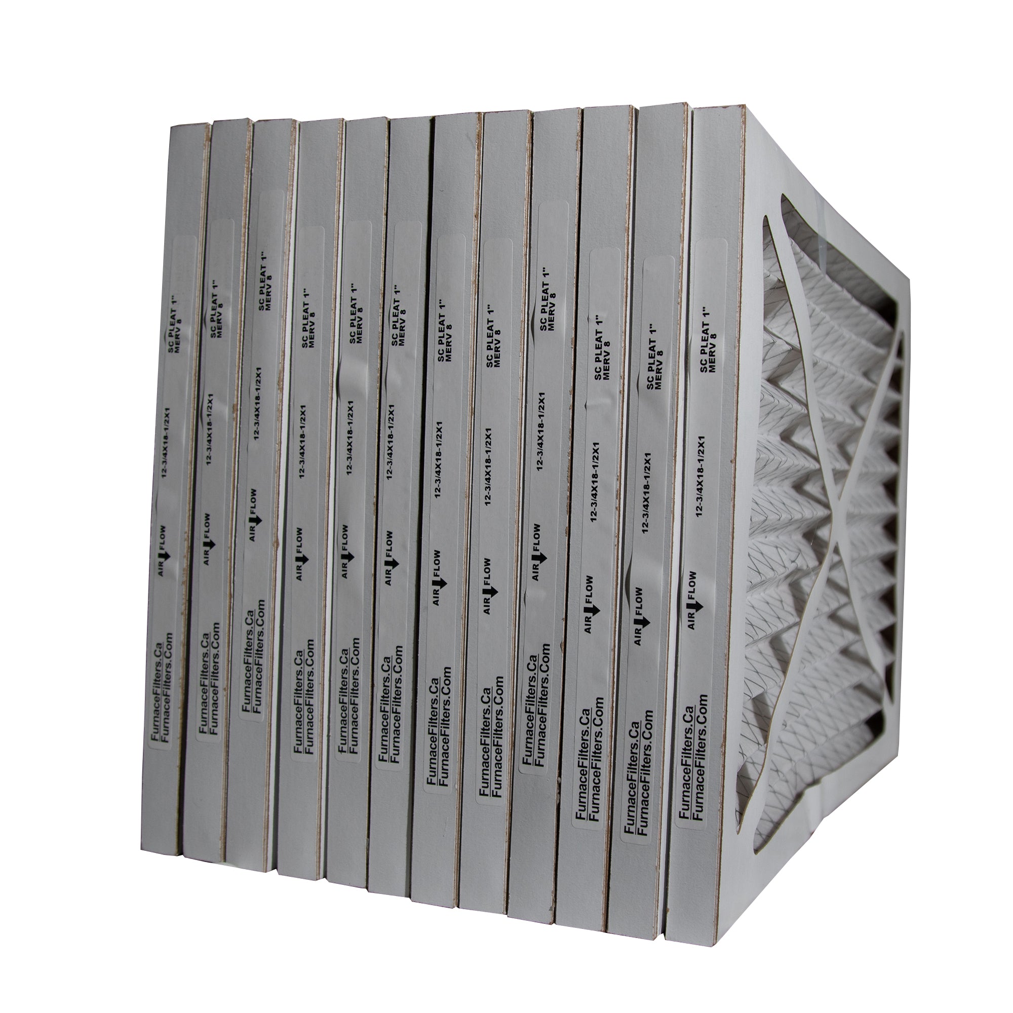 12.75 x 18.5 x 1 Inch MERV 8 Pleated Air Filters - Case of 12 | High Efficiency Furnace Filters for Home HVAC Systems | Perfect for Allergies, Dust & Pet Dander Protection