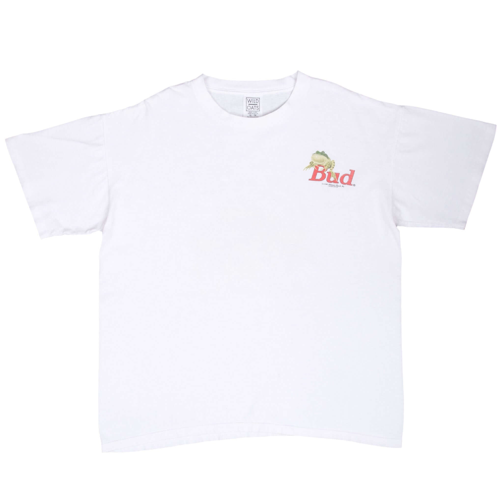 Vintage 1995 Budweiser Frog Graphic T-Shirt XL - Retro Beer Logo Tee Made in USA - Perfect for Casual Wear, Parties & Collectors