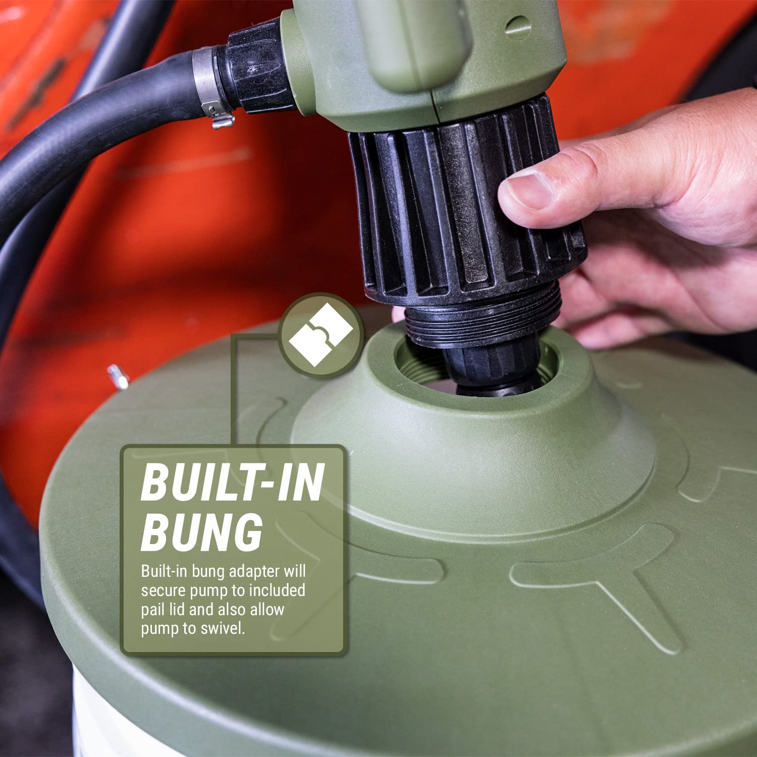 TERA PUMP TRPAIL Telescopic Wall Plug-In Pail Pump - 4.5 GPM Electric Bucket Pump for Engine Oil, Fuel, Agricultural Chemicals, Detergent & Water - Ideal for Garage, Farm, Workshop & Industrial Use