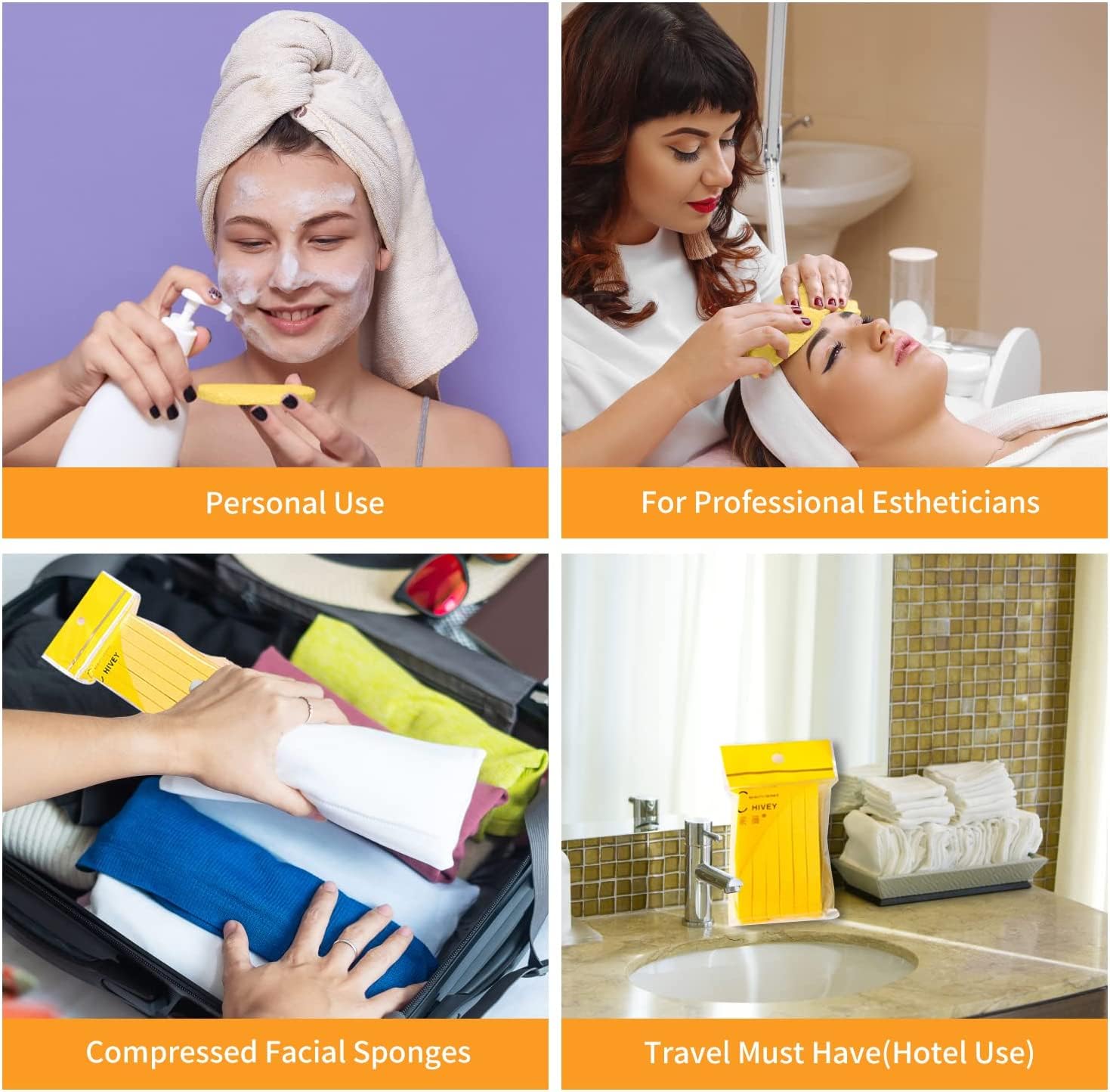 12-Pack Professional Compressed Facial Sponges for Makeup Removal & Deep Cleansing - Round Exfoliating Sponge Pads for Estheticians, Spa, Face Washing & Mask Application - Perfect for Daily Skincare & Salon Treatments