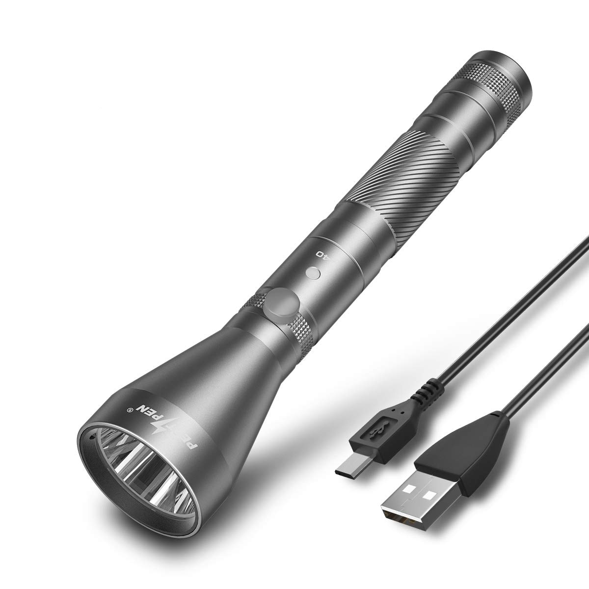 L40 Rechargeable Flashlight - 1000 Lumens Super Bright Spotlight with 4 Modes for Outdoor, Camping, Hiking, Emergency & Nighttime Use