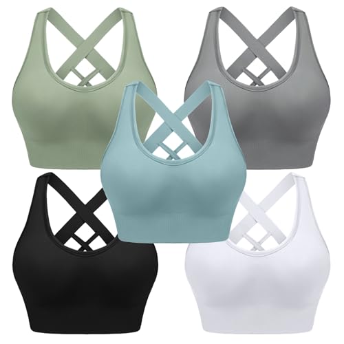 5 Pack-black+white+light Grey+green+blue