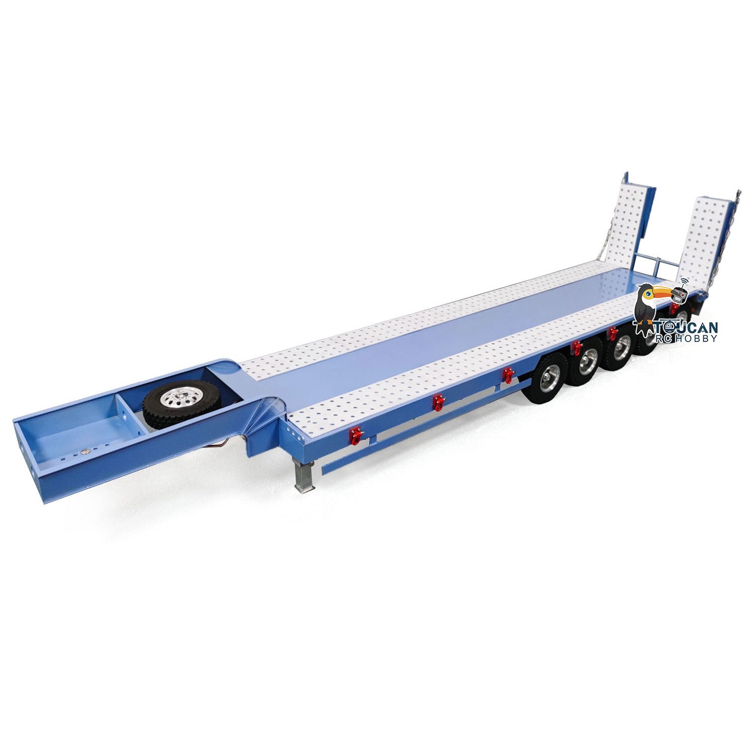 1/14 Scale RC Tractor Truck with 5-Axle Metal Semi Trailer - Remote Control Dump Truck Construction Vehicle for DIY Hobby Models (Pre-Painted) | Perfect for Construction Site Play, RC Car Racing & Collectible Displays