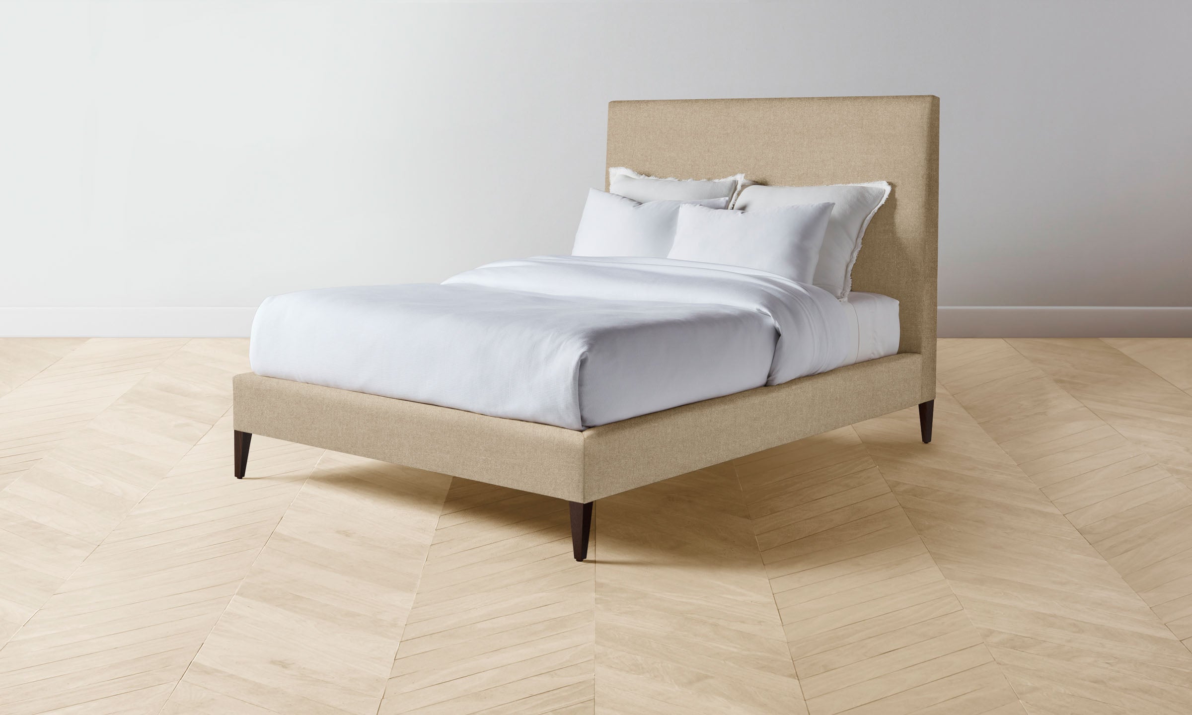 Luxury Essex Bed Frame with Italian Brushed Wool Upholstery - Premium Bedroom Furniture for Modern Home Decor | Perfect for Master Bedrooms & Guest Rooms