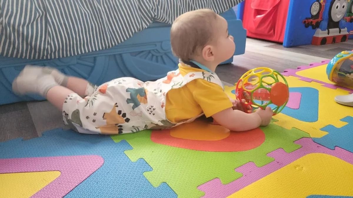 **Baby Boy Summer Outfit - Dinosaur Print Short Sleeve T-Shirt & Romper Set | Cute Infant Clothes for Playtime, Beach & Outdoor Activities**