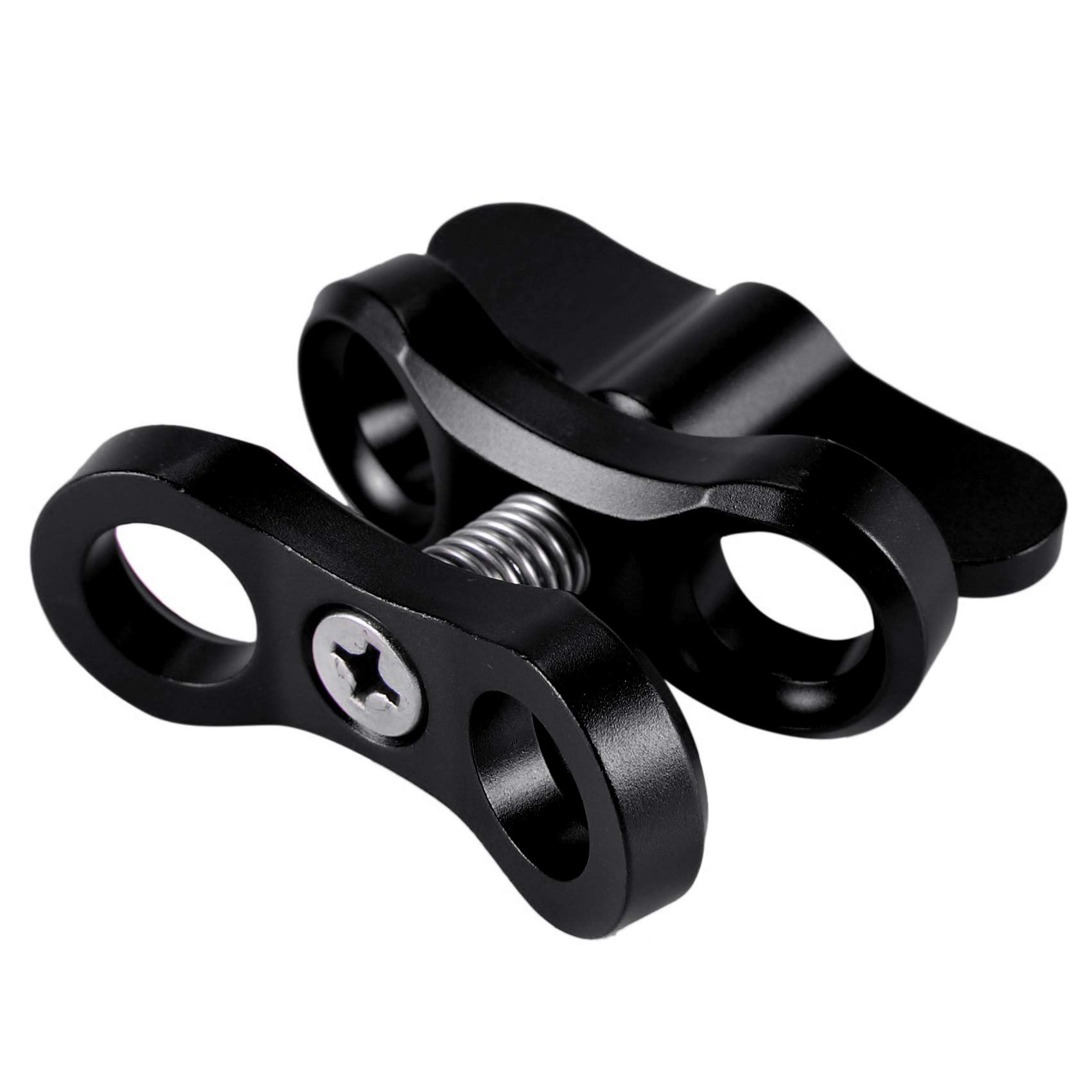 Eighosee Aluminum Camera Clamp Mount with Diving Lights & Ball Butterfly Clip - Compatible with GoPro Hero 3+/4/5 & Gitup SJ6000 (Black) - Perfect for Underwater Photography, Scuba Diving & Action Sports