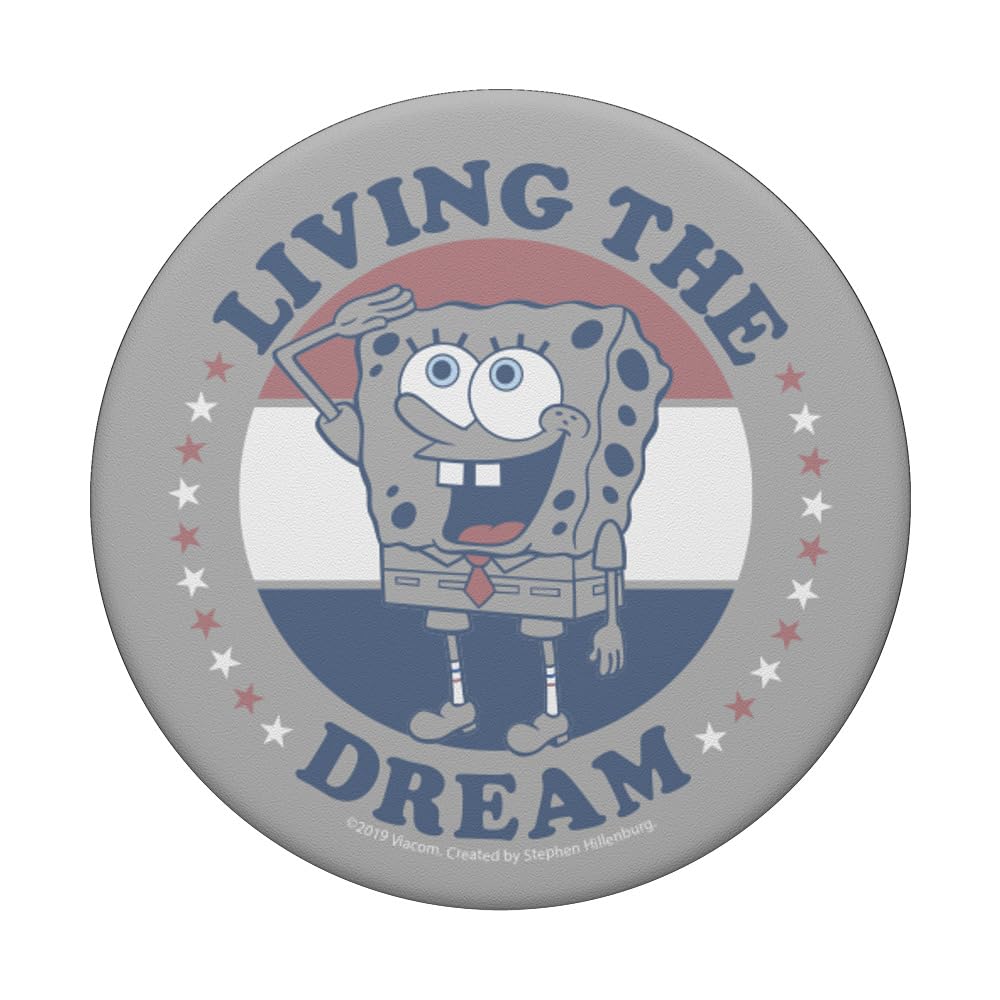 SpongeBob SquarePants Living The Dream PopSockets Standard PopGrip - Swappable Phone Grip & Stand for iPhone, Samsung & Smartphones - Perfect for Watching Videos, Taking Selfies & Gaming