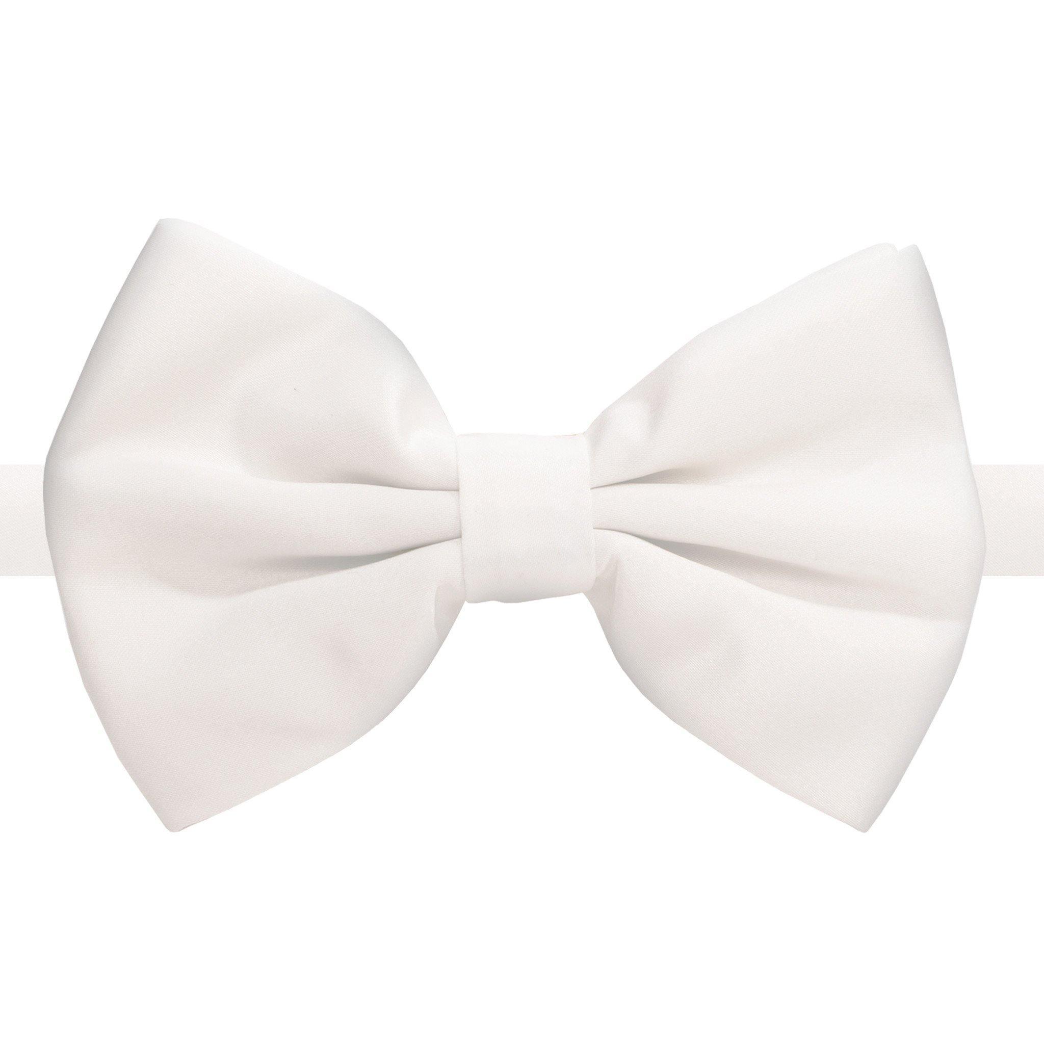 Elegant Adjustable Satin Bow Tie for Men - Premium White Formal Neckwear for Weddings, Prom & Black Tie Events