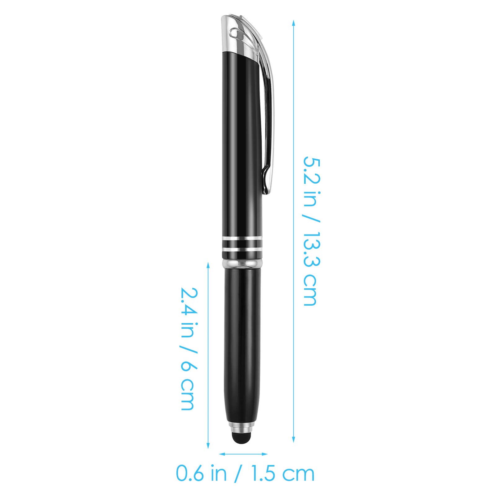 LED Pen Light Flashlight - 2 Pack Lighted Tip Ballpoint Pens for Writing in The Dark, Creative LED Writing Pens with Bright Light - Perfect for Nighttime Note Taking, Emergency Use & Low Light Conditions (Black)