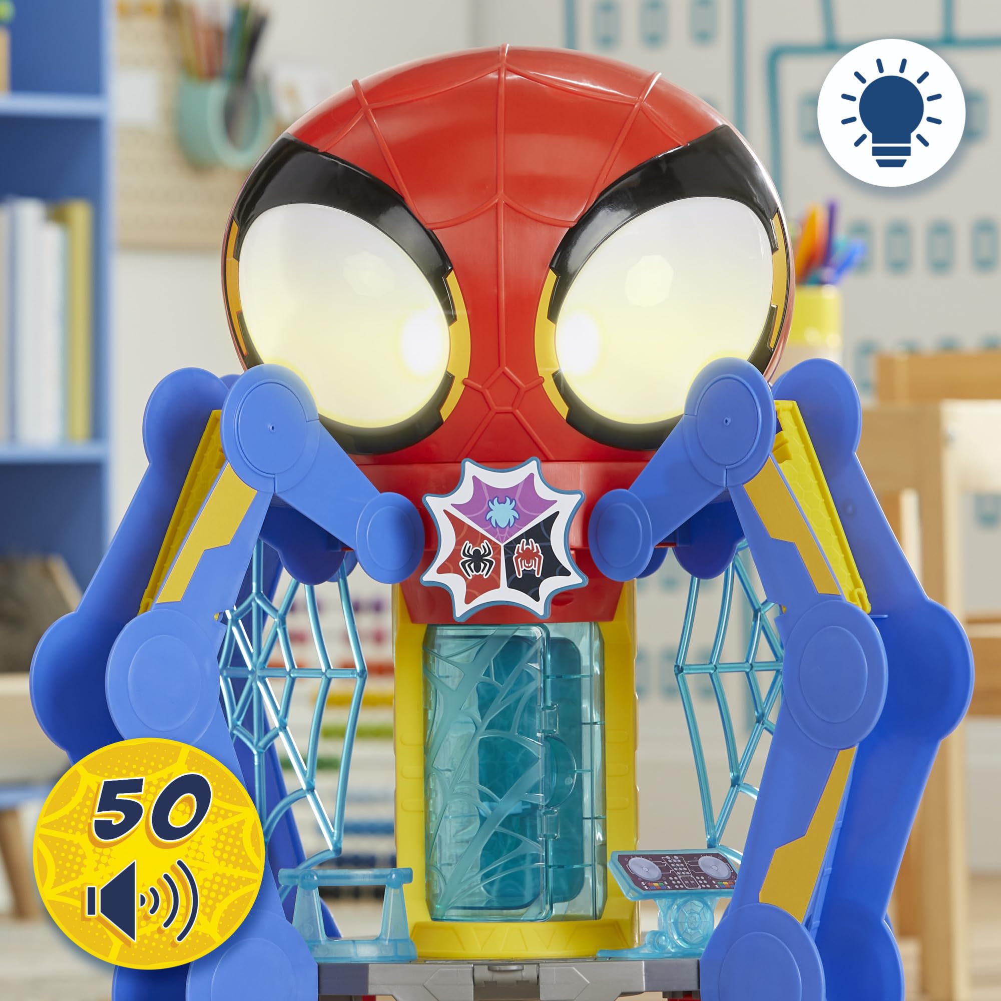 Spidey and His Amazing Friends Web-Spinners Web-Quarters Playset - Marvel Superhero Action Figure Toy Set with Vehicle & Accessories for Kids Ages 3+ | Pretend Play, Birthday Gift, Superhero Adventure Roleplay