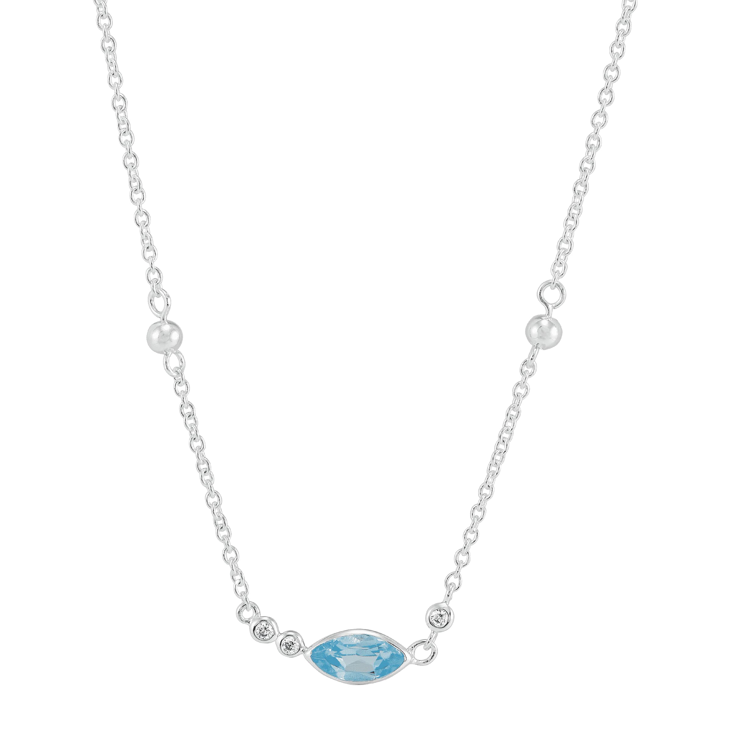 Silpada 'Blue Whisper' Sterling Silver Necklace with Genuine Topaz & Cubic Zirconia Pendant - 16