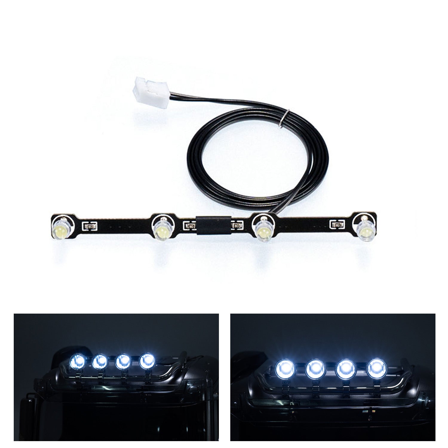 5V LED Plastic Roof Spotlight Board for 1/14 DIY TAMIYA Remote Control Tractor Truck 4151 56366 Model Vehicle Car Parts Upgrade - Perfect for RC Car Enthusiasts and Nighttime Racing