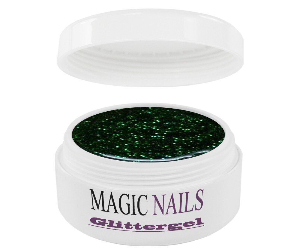 Magic Nails Emerald Glitter Gel Polish - 5ml Bottle for Professional Nail Art & DIY Manicures at Home | Long-Lasting Shine for Parties, Weddings & Special Occasions