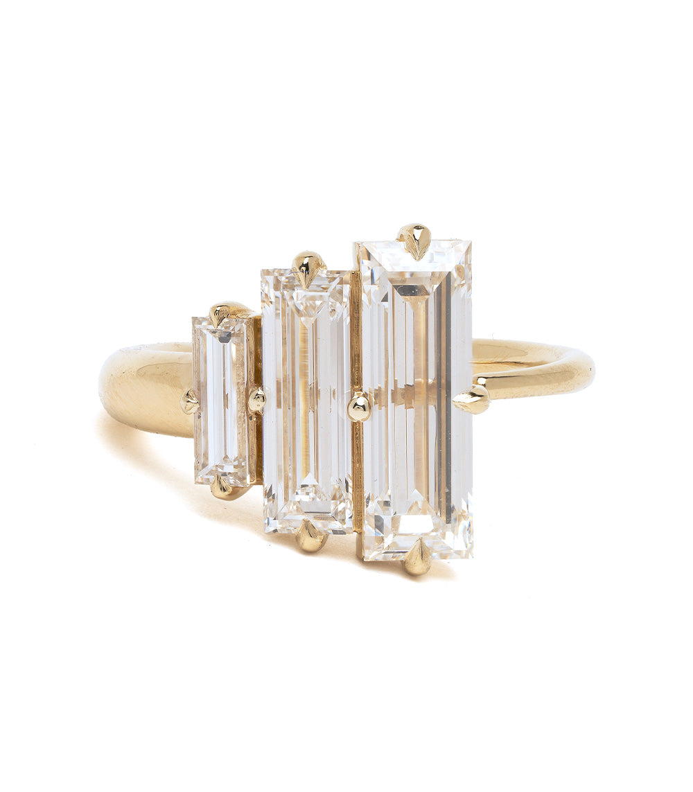 Simone Three Stone Baguette Diamond Engagement Ring - Elegant Wedding Band for Proposal, Anniversary & Special Occasions