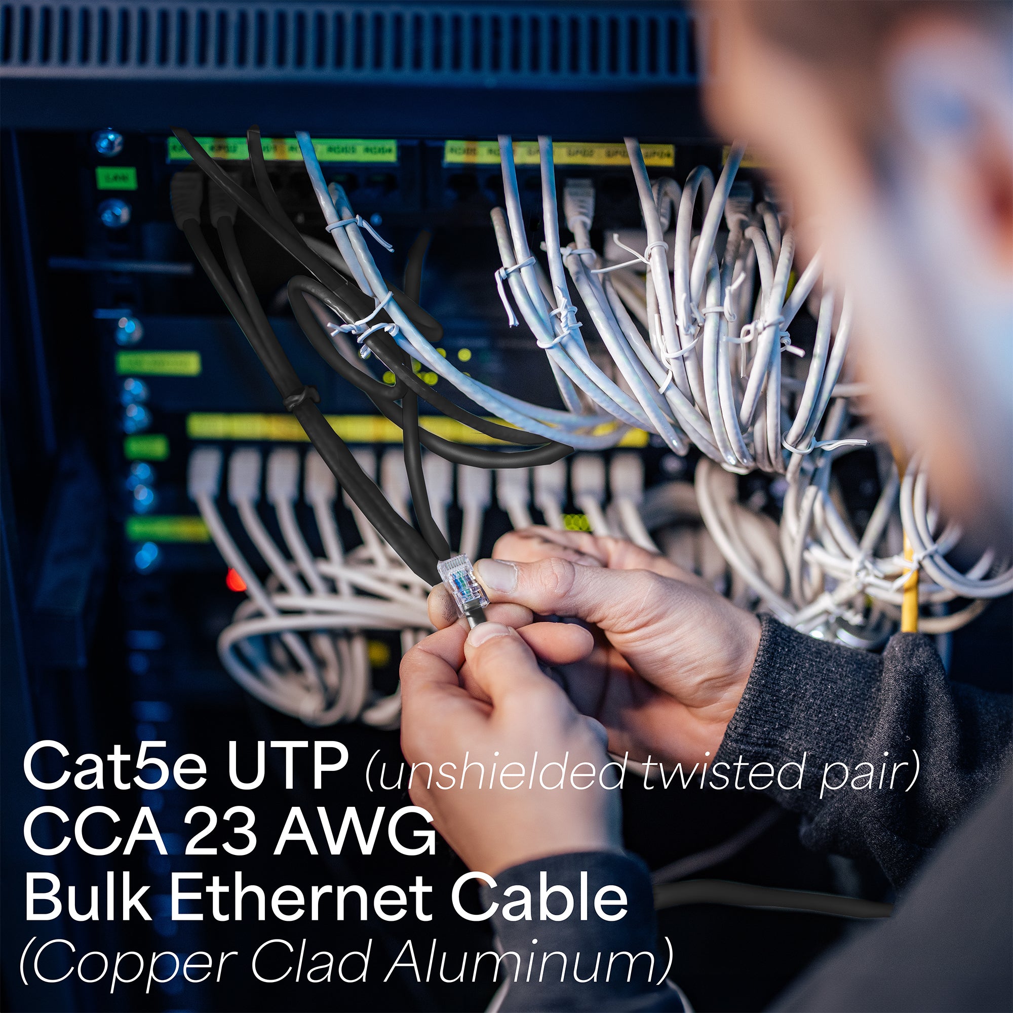 1000ft Cat5e Outdoor Ethernet Cable - Black, Weatherproof, High-Speed Internet & Network Cable for Garden, CCTV, Security Systems & Outdoor Installations
