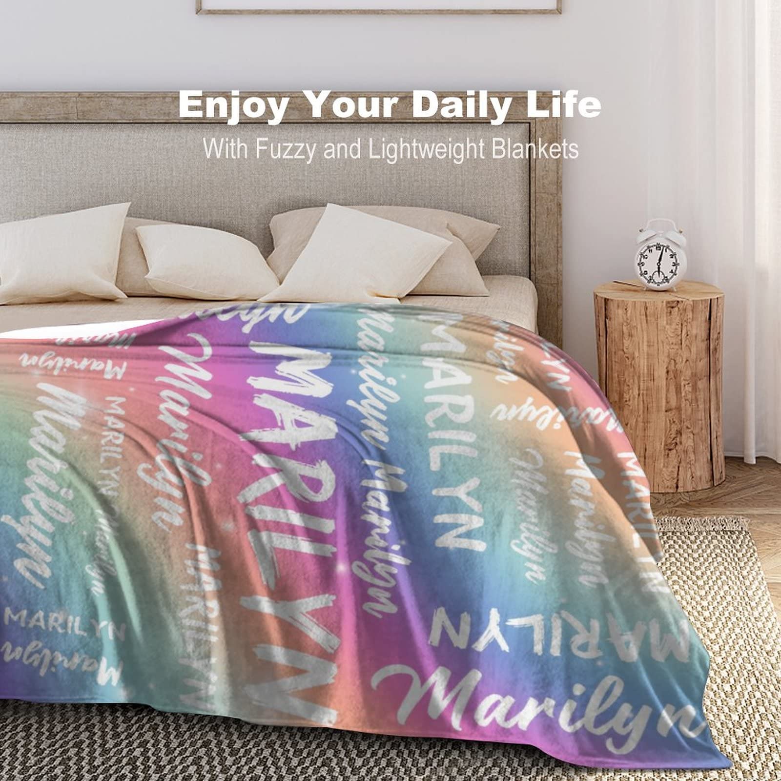 Personalized Baby Blankets for Boys & Girls - Custom Name Throw Blankets for Kids & Adults - 40