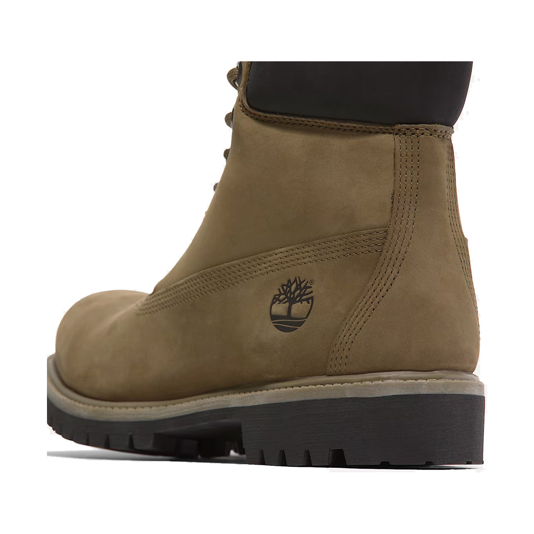 Premium 6 Inch Waterproof Boots for Men - Olive Nubuck Leather Work Boots - Ideal for Hiking, Construction & Outdoor Activities
