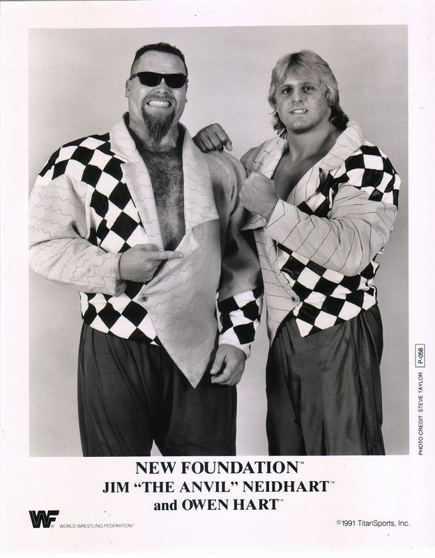 1991 WWF New Foundation Jim Anvil Neidhart & Owen Hart Wrestling Action Figure P058 - Vintage Collectible for Wrestling Fans & Memorabilia Enthusiasts