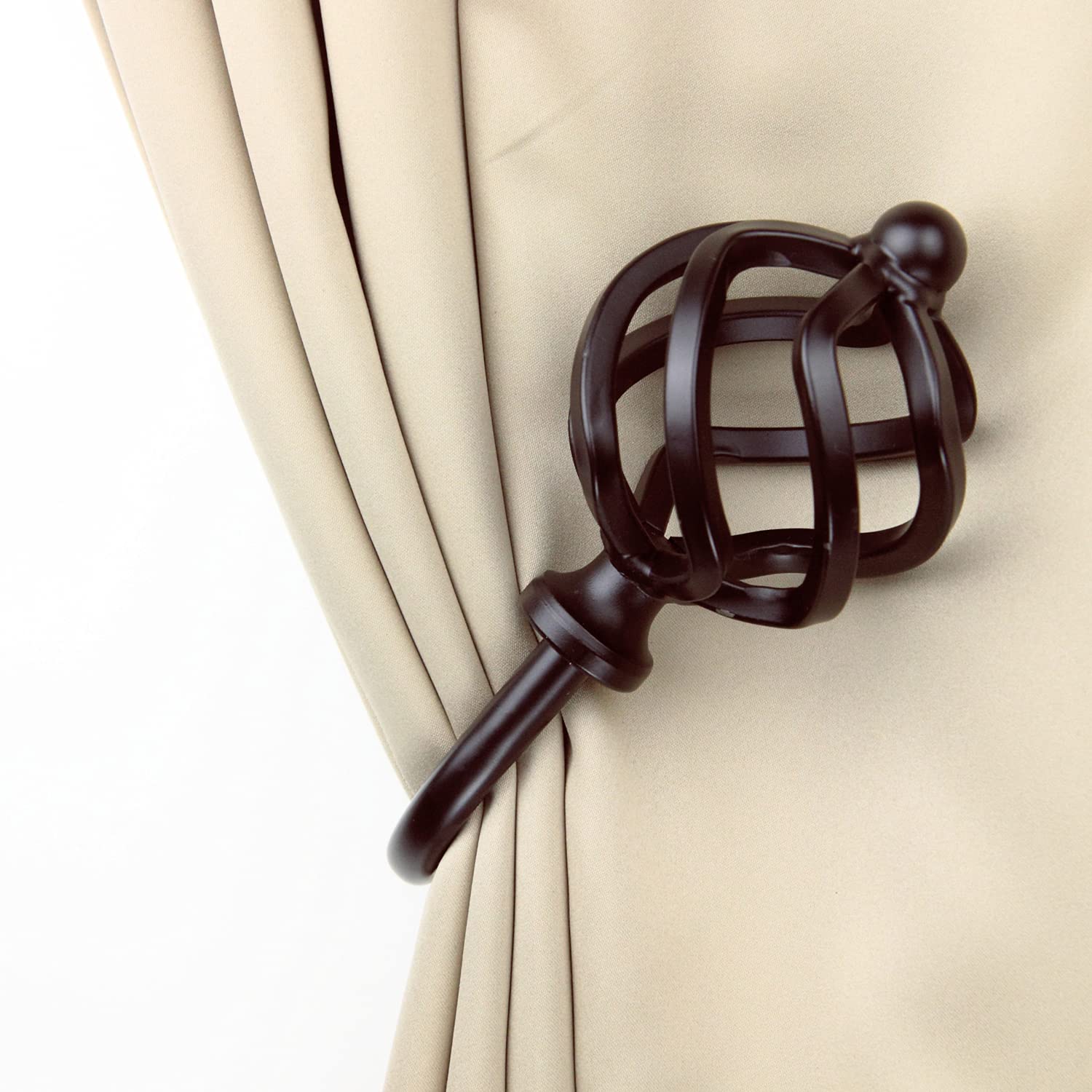 Elegant Cocoa Brown Curtain Tie Backs - Set of 2 Curtain Holdbacks for Living Room, Bedroom & Window Decor