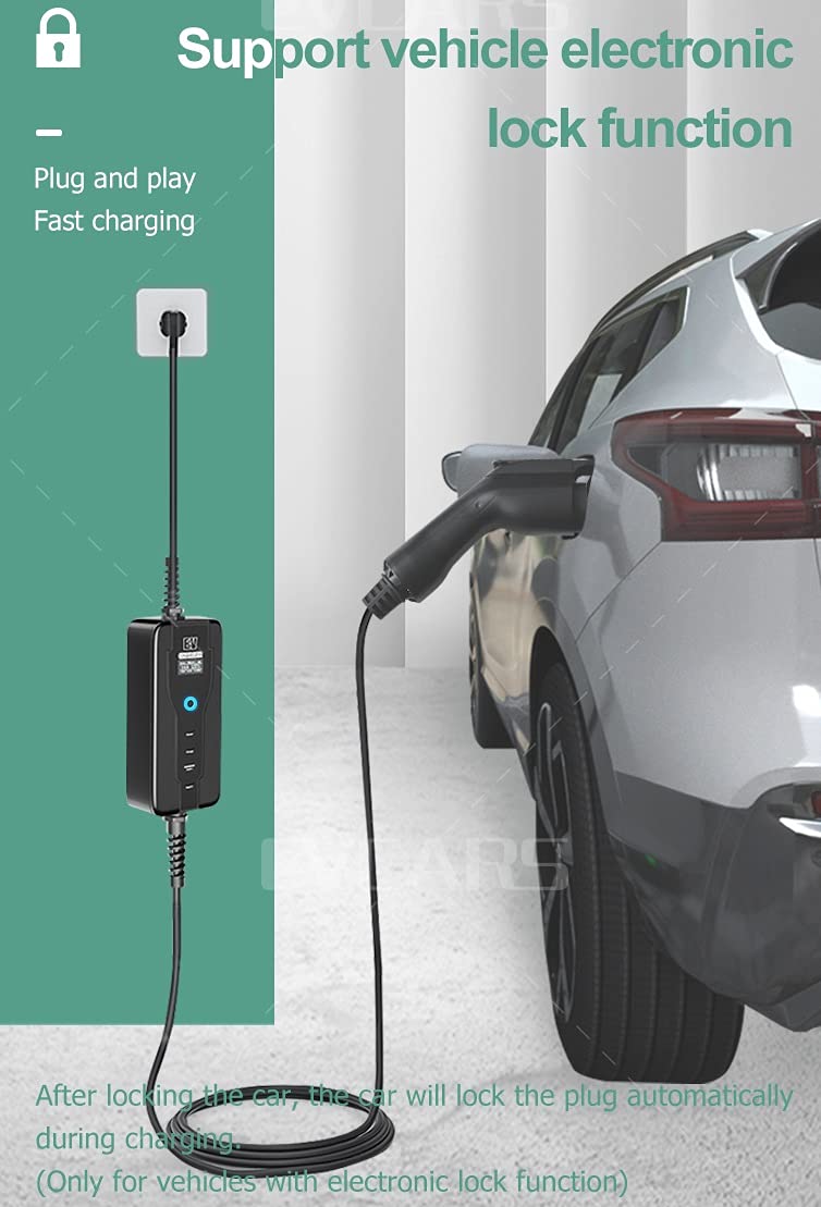Gowe 16A Level 2 EV Charger - 5m Type 2 to Schuko Portable Electric Vehicle Charging Cable (220V-240V, IEC 62196-2 Certified) - Perfect for Home & Public Charging Stations