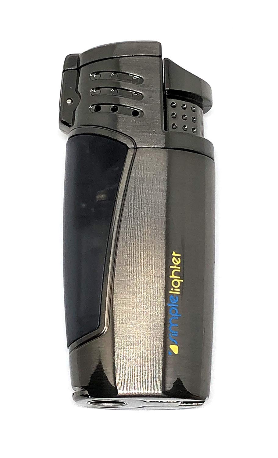 Refillable Butane Torch Lighter - Triple Flame, Metal Body with Gift Box for Cigars & Outdoor Use