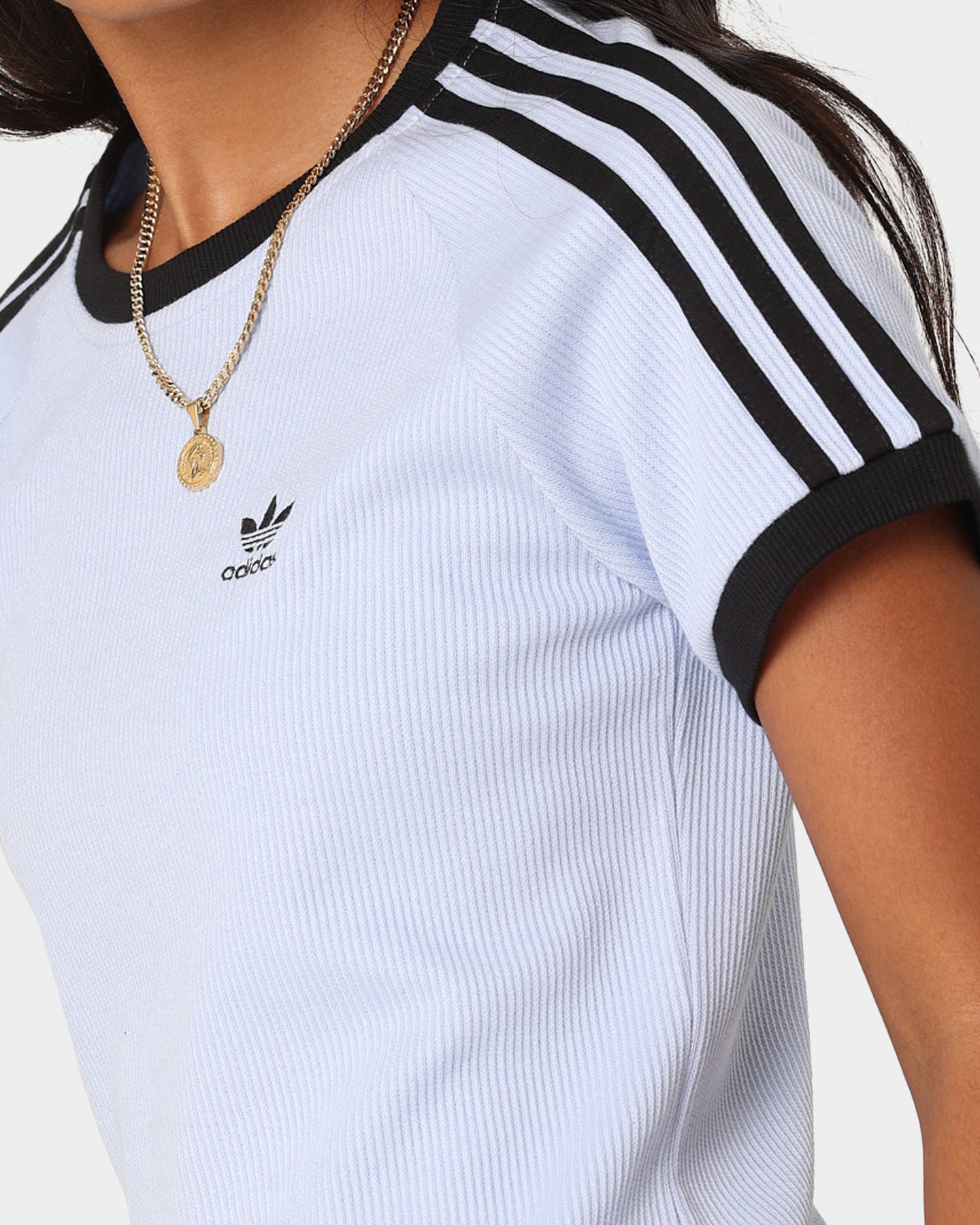 Adidas Women's 3 Stripe Slim Fit T-Shirt - Casual Cotton Tee for Workout, Running & Everyday Wear