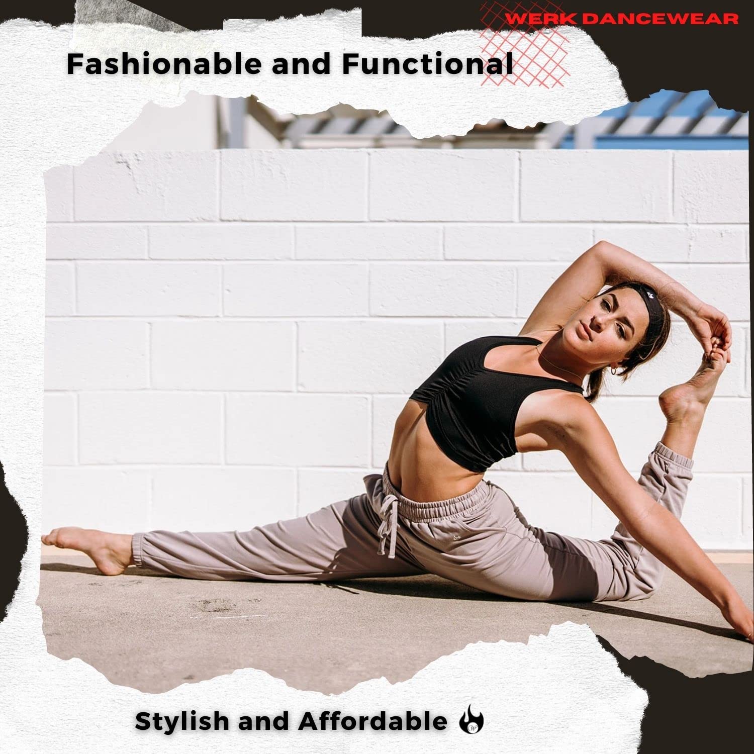 Werk Dancewear Onyx Bra Top - Stylish Dance Activewear for Women | Perfect for Ballet, Yoga & Fitness Workouts