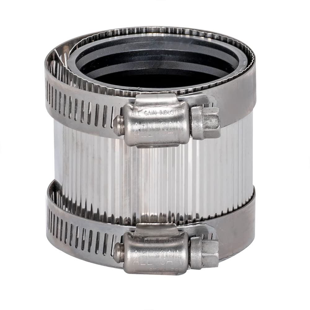1-1/2 Inch No-Hub Coupling with Stainless Steel Clamps - Heavy Duty Pipe Connector for Plumbing, HVAC & Drainage Systems - Model 43401 - Perfect for Residential & Commercial Pipe Repairs
