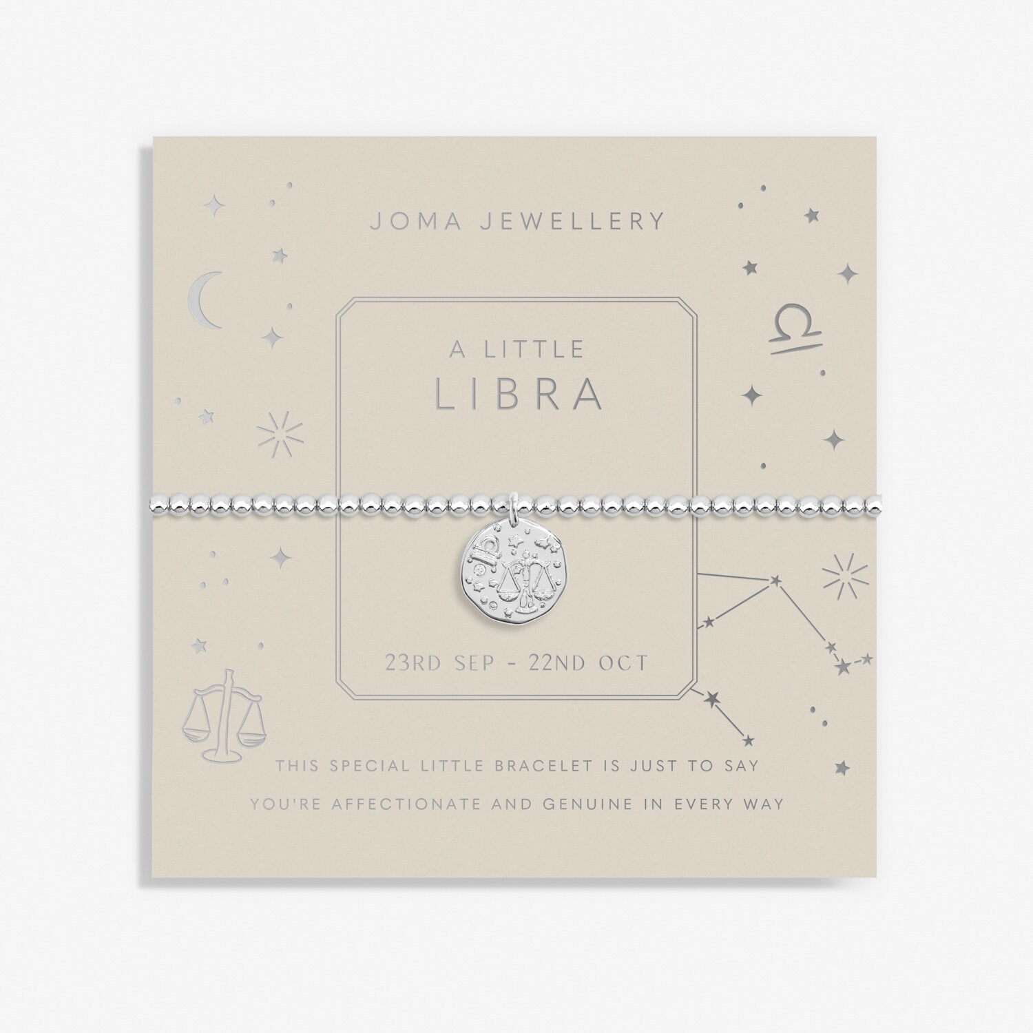 Joma Jewellery Libra Zodiac Sign Bracelet - Perfect Gift for Birthday, Anniversary & Astrology Lovers