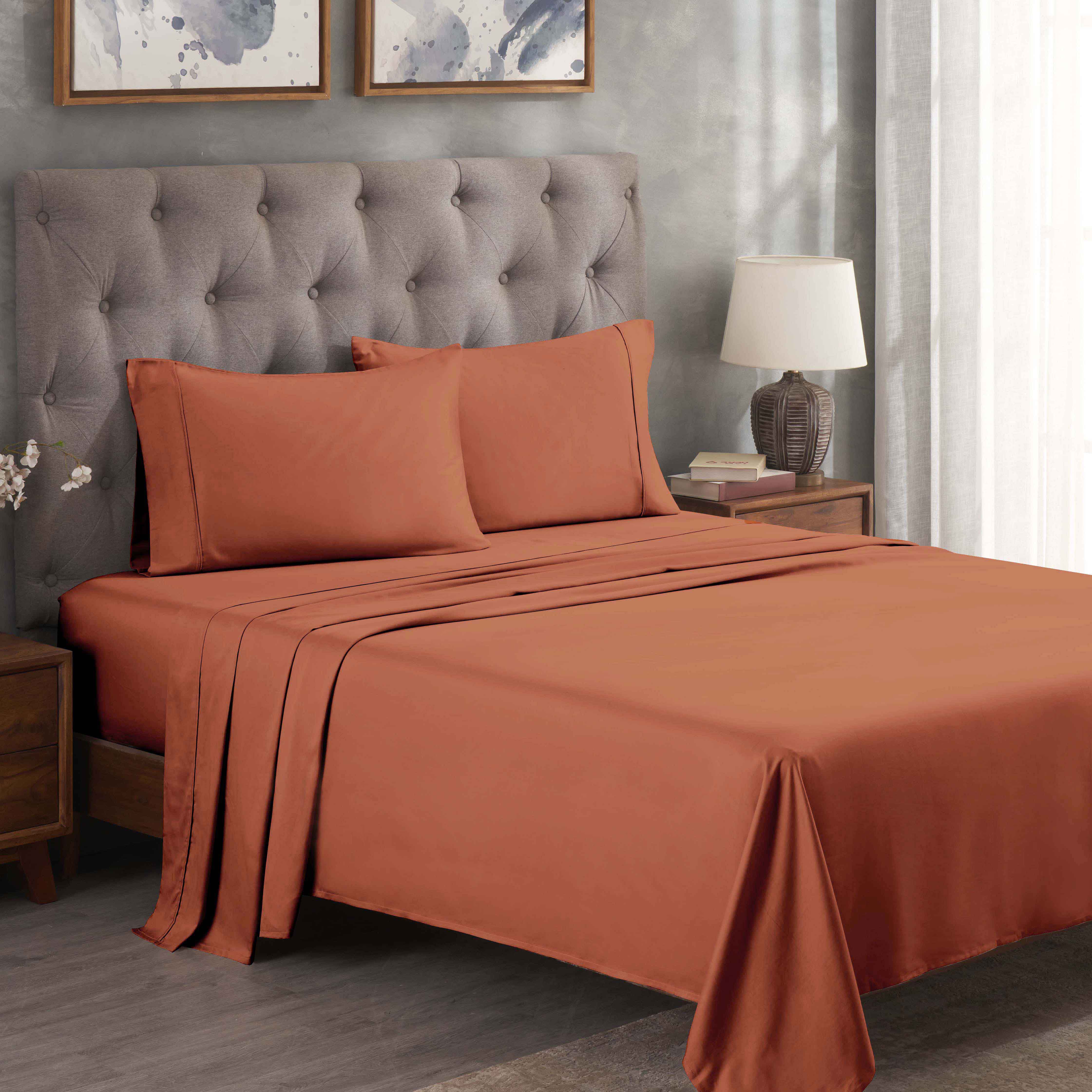 Premium 300 Thread Count Egyptian Cotton Bed Sheet Set - Soft, Breathable & Durable for Ultimate Comfort - Perfect for Luxury Bedrooms & Hotels