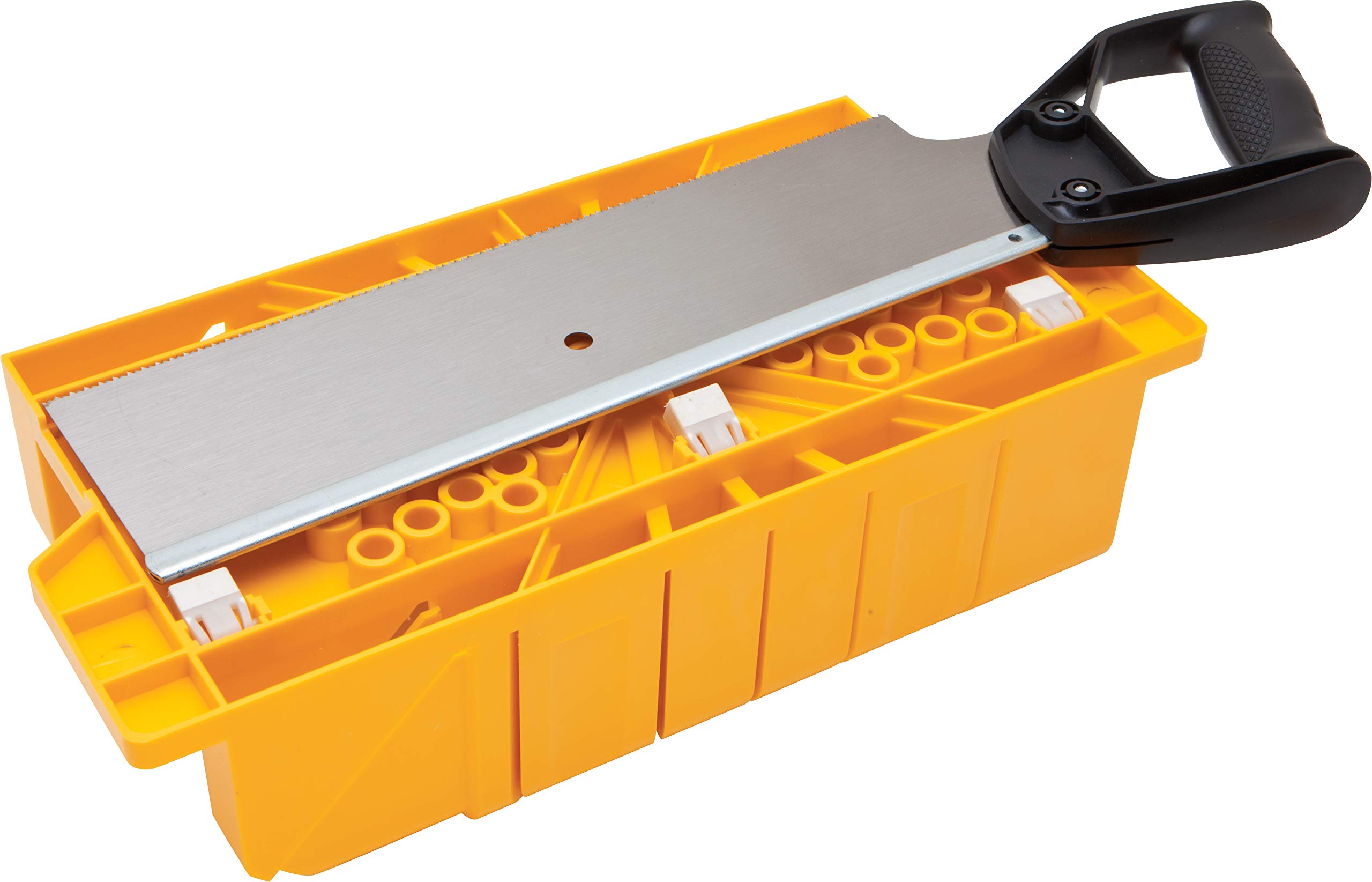 Stanley 1-20-600 Saw Storage Miter Box with Included Saw - Durable Black Woodworking Tool for Precise Angle Cuts | Perfect for DIY Projects, Carpentry & Home Renovations
