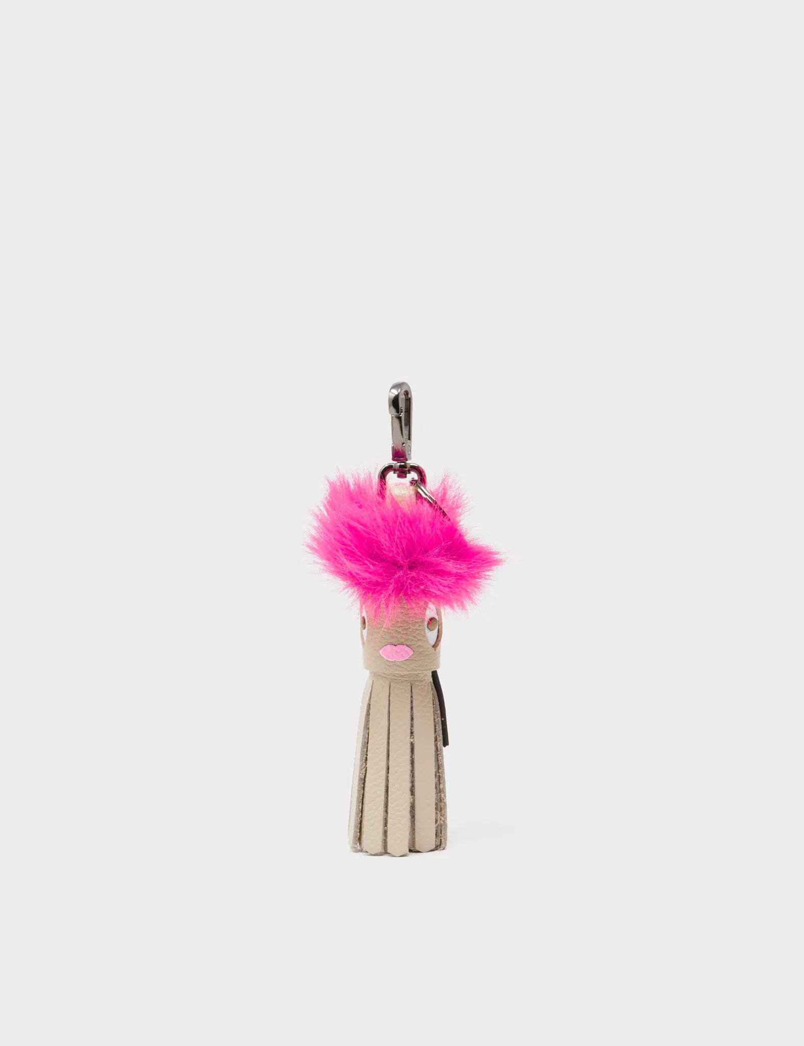 Callie Marie Mayne Beige Leather Jacket with Fuchsia Faux Fur Trim - Stylish Winter Coat for Women, Perfect for Casual Outings and Date Nights