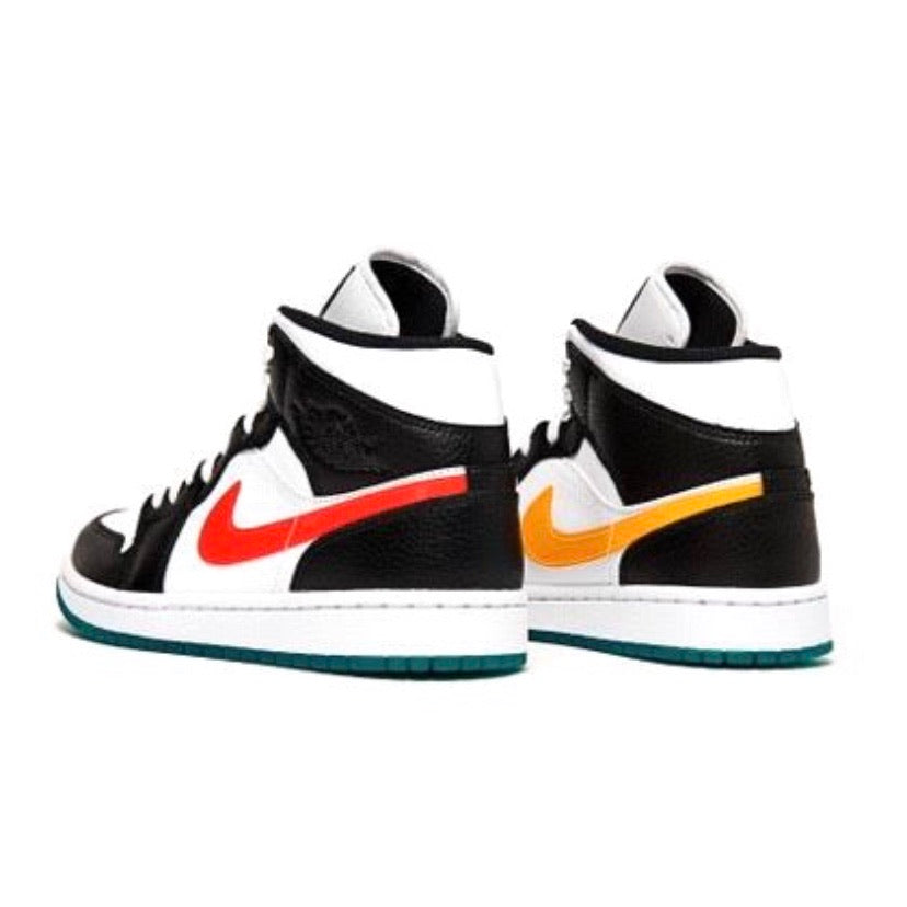 Air Jordan 1 Mid Women's Sneakers - Alternate Swooshes in Red & Yellow | Basketball Shoes for Women | Perfect for Streetwear & Casual Fashion