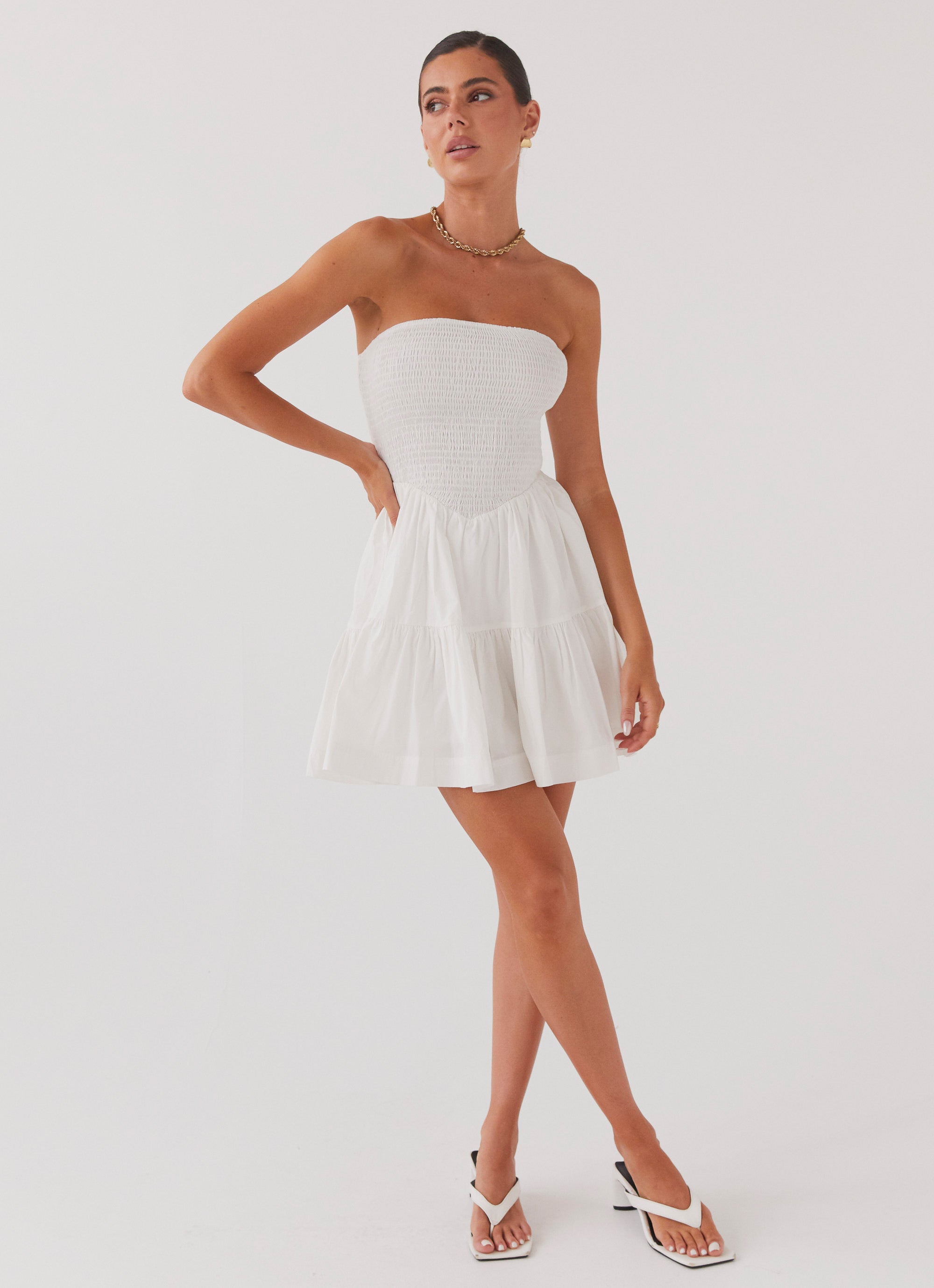 Harper Strapless Mini Dress for Women - Sexy White Bodycon Party Dress for Night Out, Club, Date Night, Cocktail Party