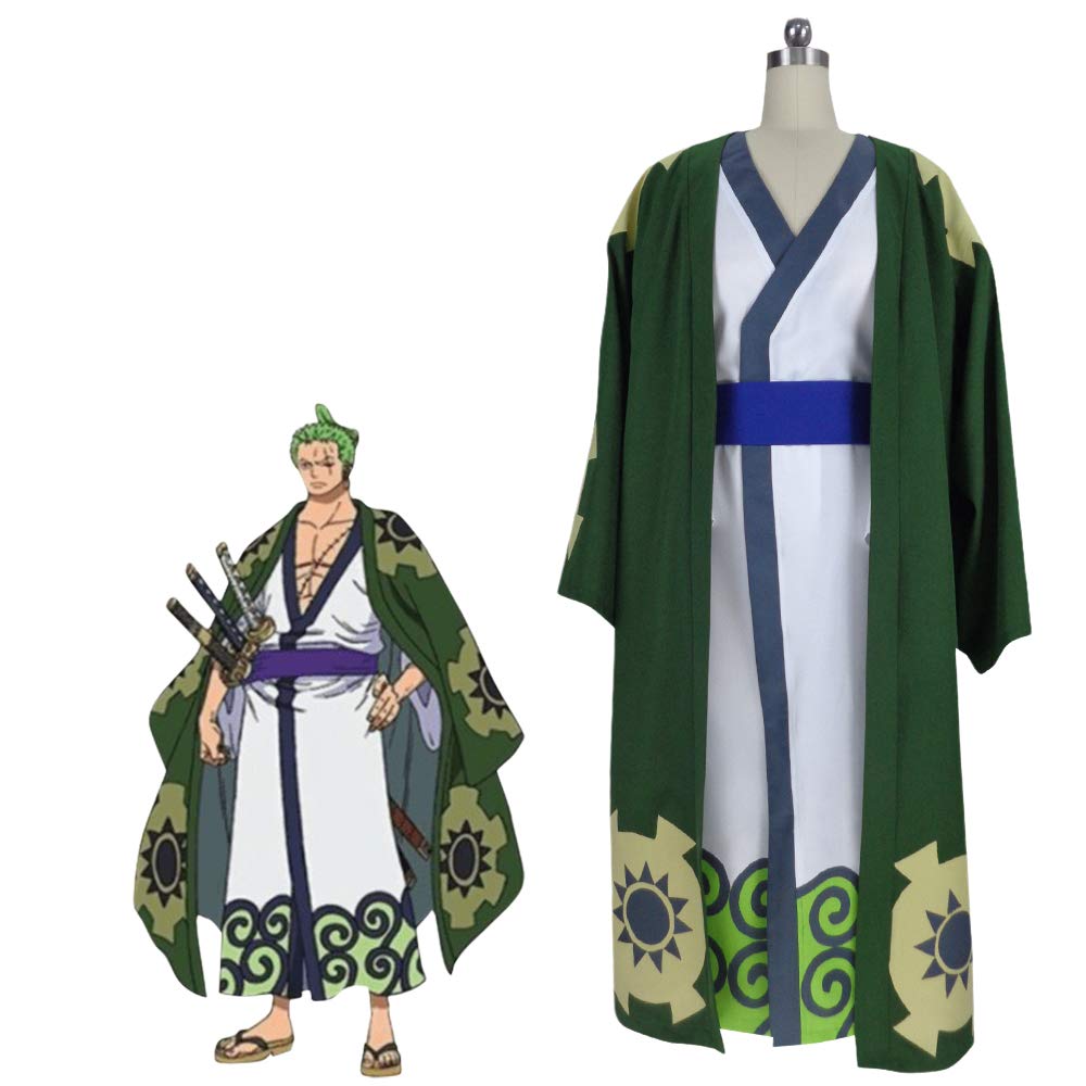 Premium ONE PIECE Roronoa Zoro Cosplay Costume Full Set with Sword - Anime Halloween Cosplay, Convention Outfit & Role-Playing for Fans