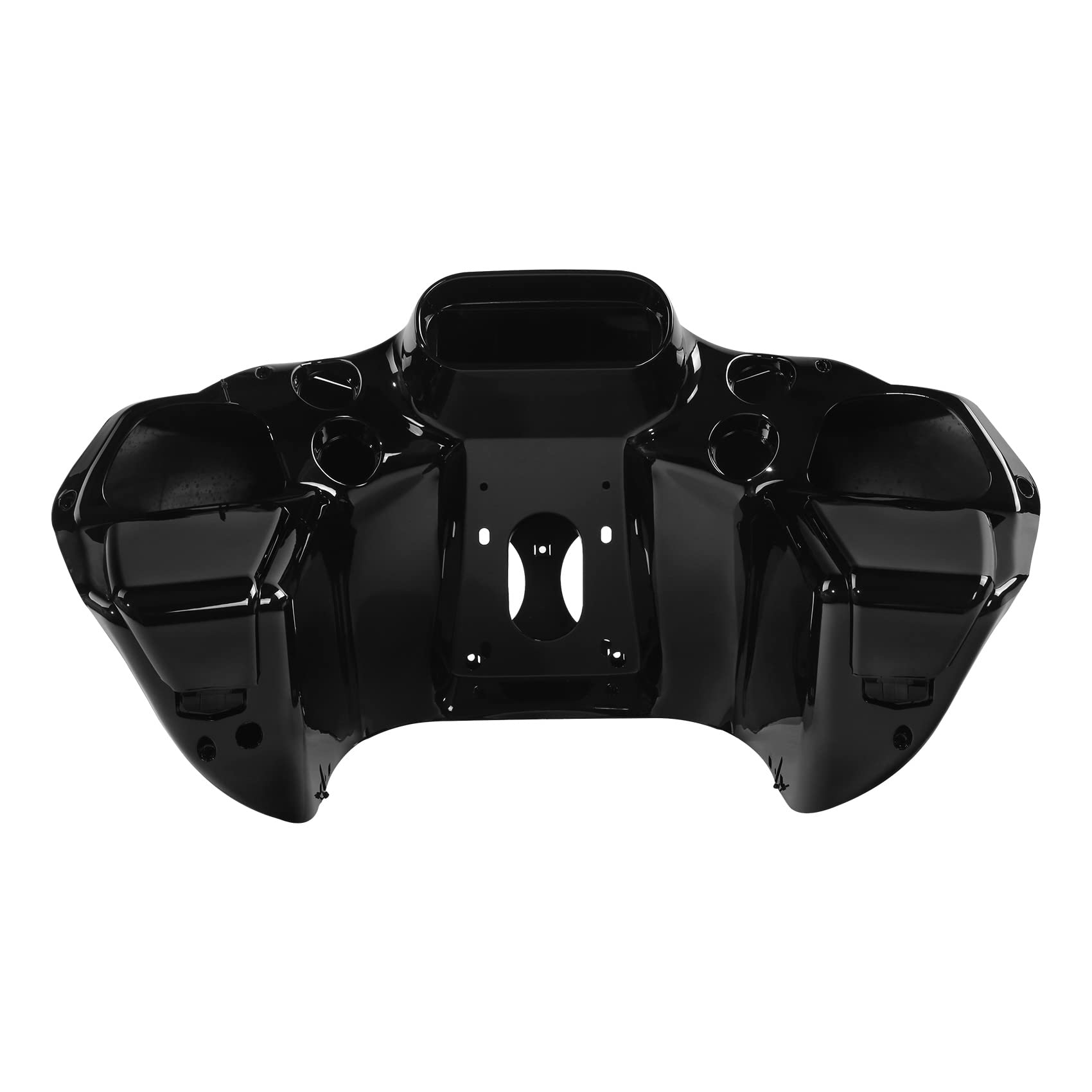 XMT-MOTO Front Upper Outer & Inner Fairing Kit for Harley Davidson Touring Road Glide FLTR 1993-2013 - Gloss Black Replacement Parts for Motorcycle Wind Protection & Style Upgrade