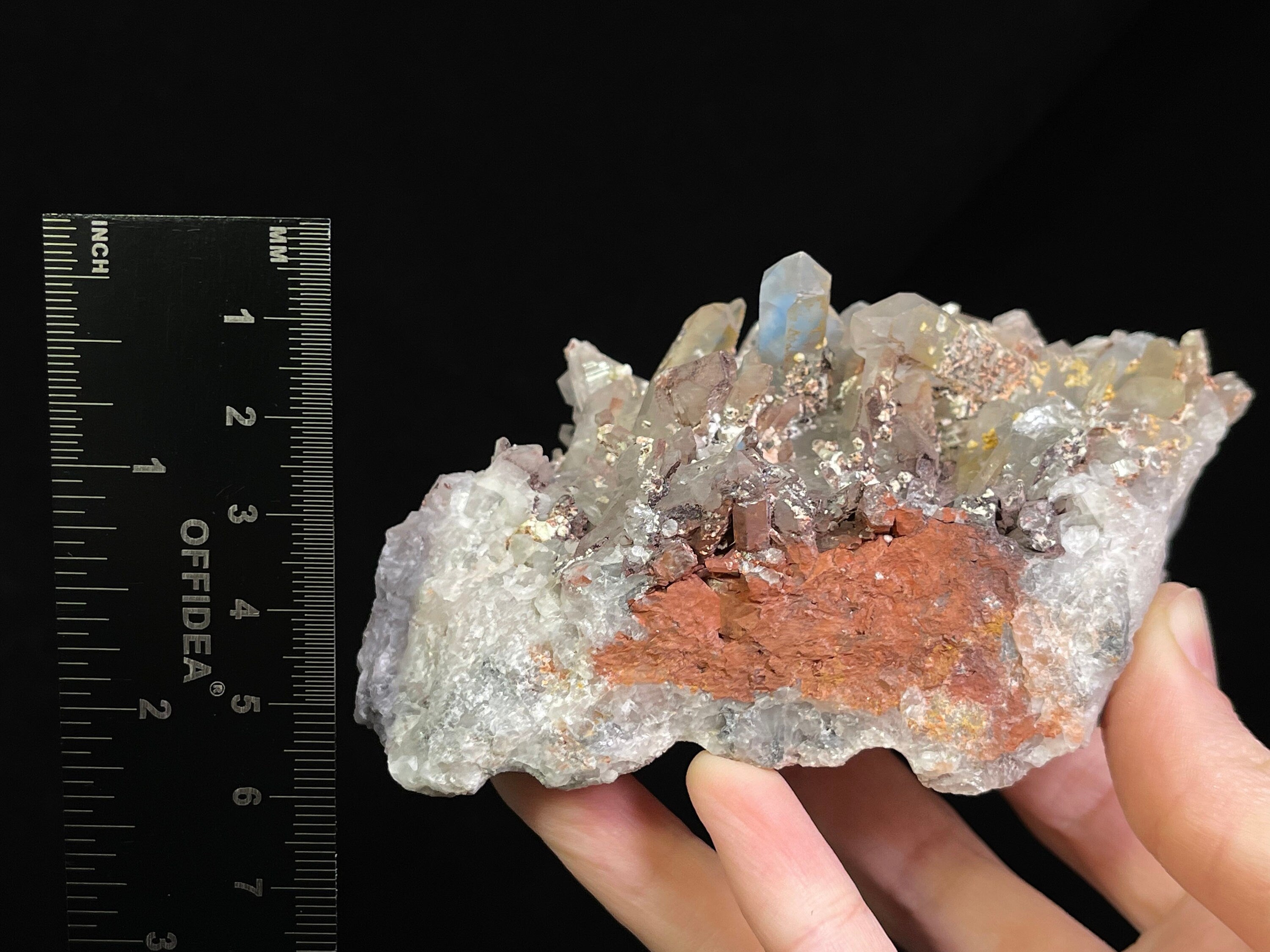 PAPAGOITE in QUARTZ Raw Crystal Cluster with Hematite - Rare Metaphysical Healing Stones for Meditation, Reiki & Energy Work - Natural Mineral Specimen for Collectors & Spiritual Healing