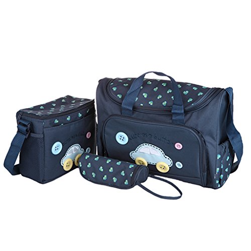 4PCS Waterproof Baby Diaper Bags for Moms - Reusable Nappy Changing Tote Handbag for Travel, Shopping & Daily Use (Blue)