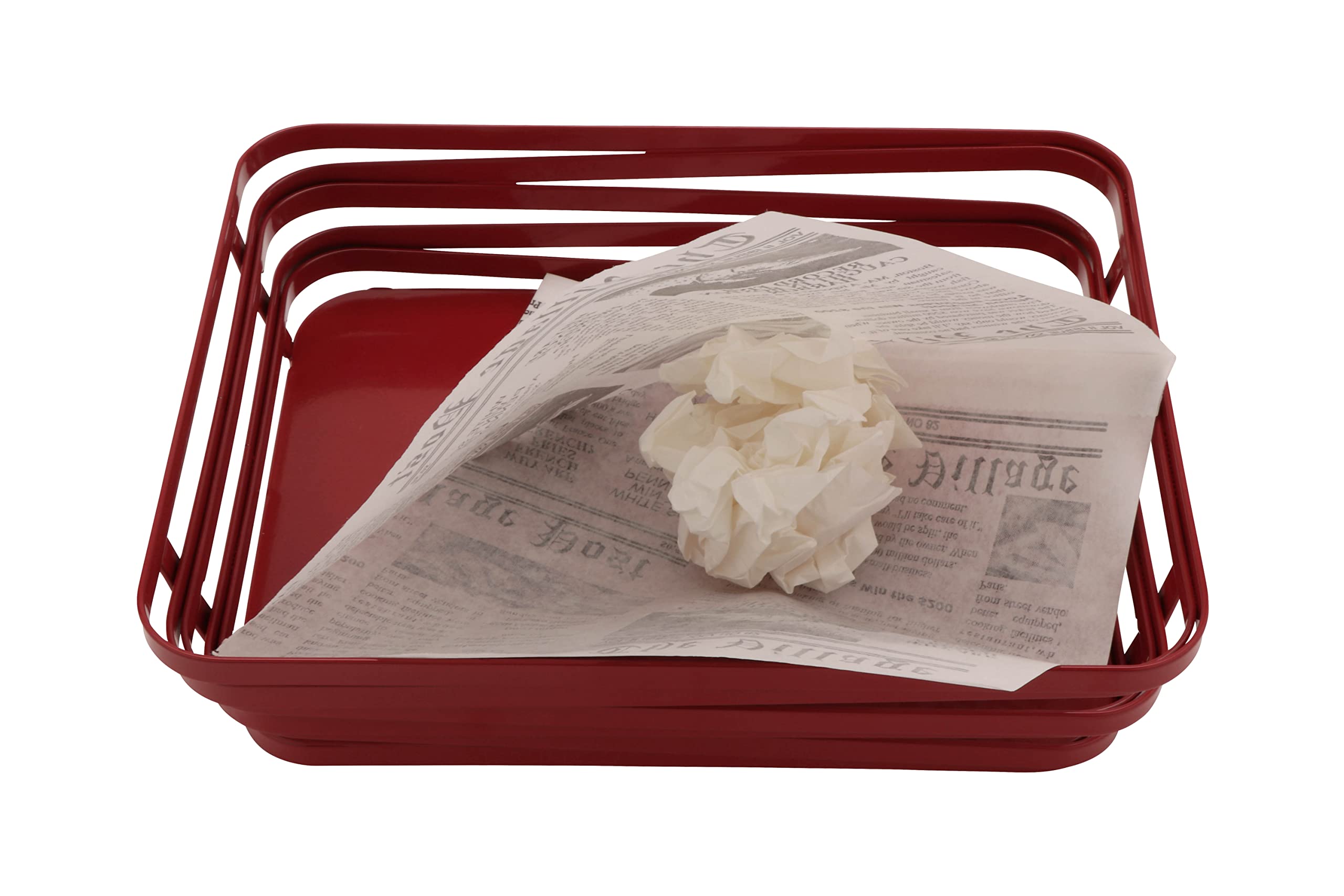 G.E.T. 4-T3000 White Food-Safe Cone Basket Liners - 2000 Pack of Deli Wrap Paper, Newspaper Themed Tissue Liners for Bakery, Ice Cream, and Takeout Food Service