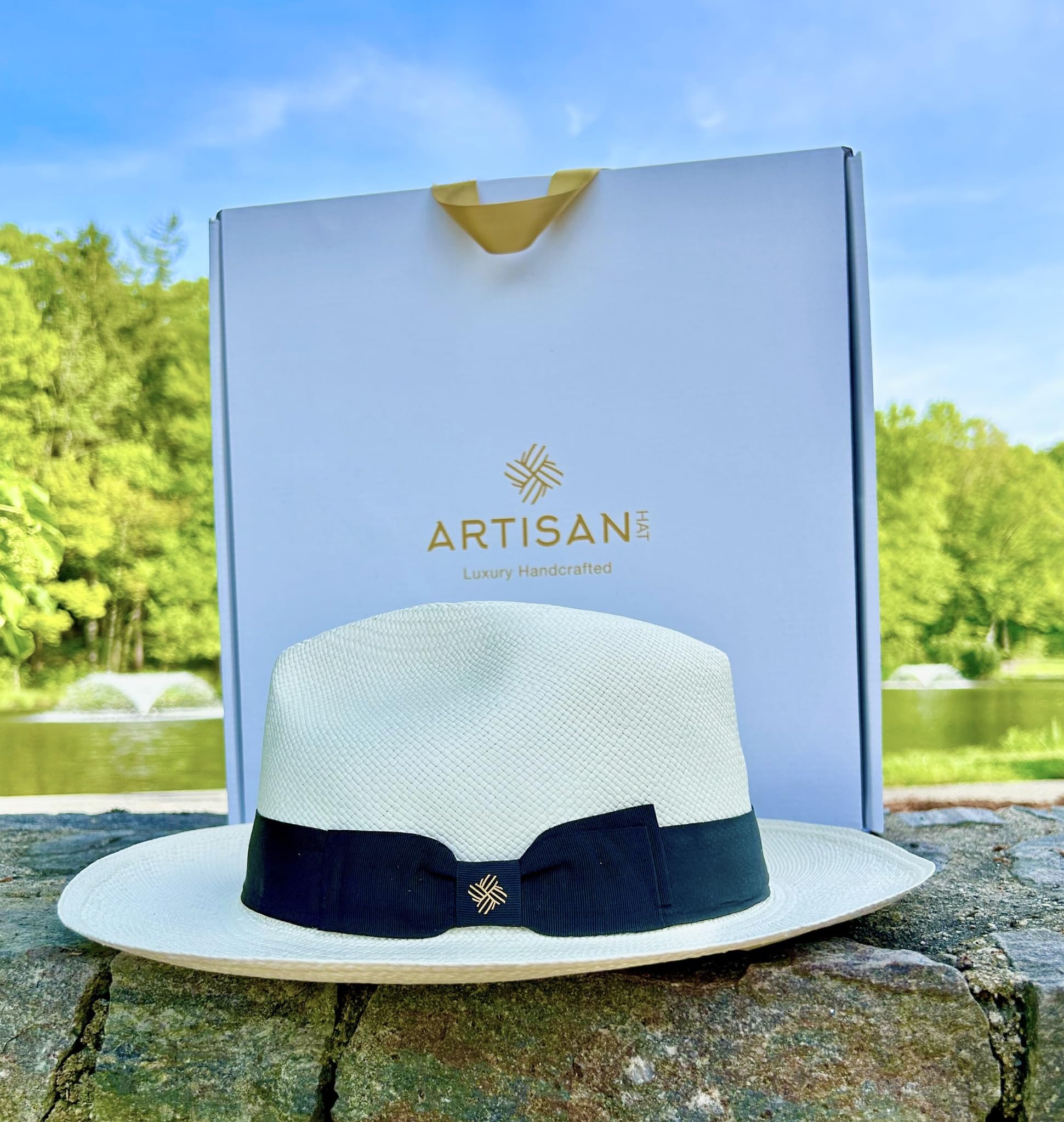 Premium Genuine Panama Hat for Men - Handmade in Ecuador with Adjustable Ribbon, Lightweight & Maximum Sun Protection - Montecristi Fedora Straw Hat (X-Large, Marfil) - Perfect for Beach, Travel & Outdoor Activities