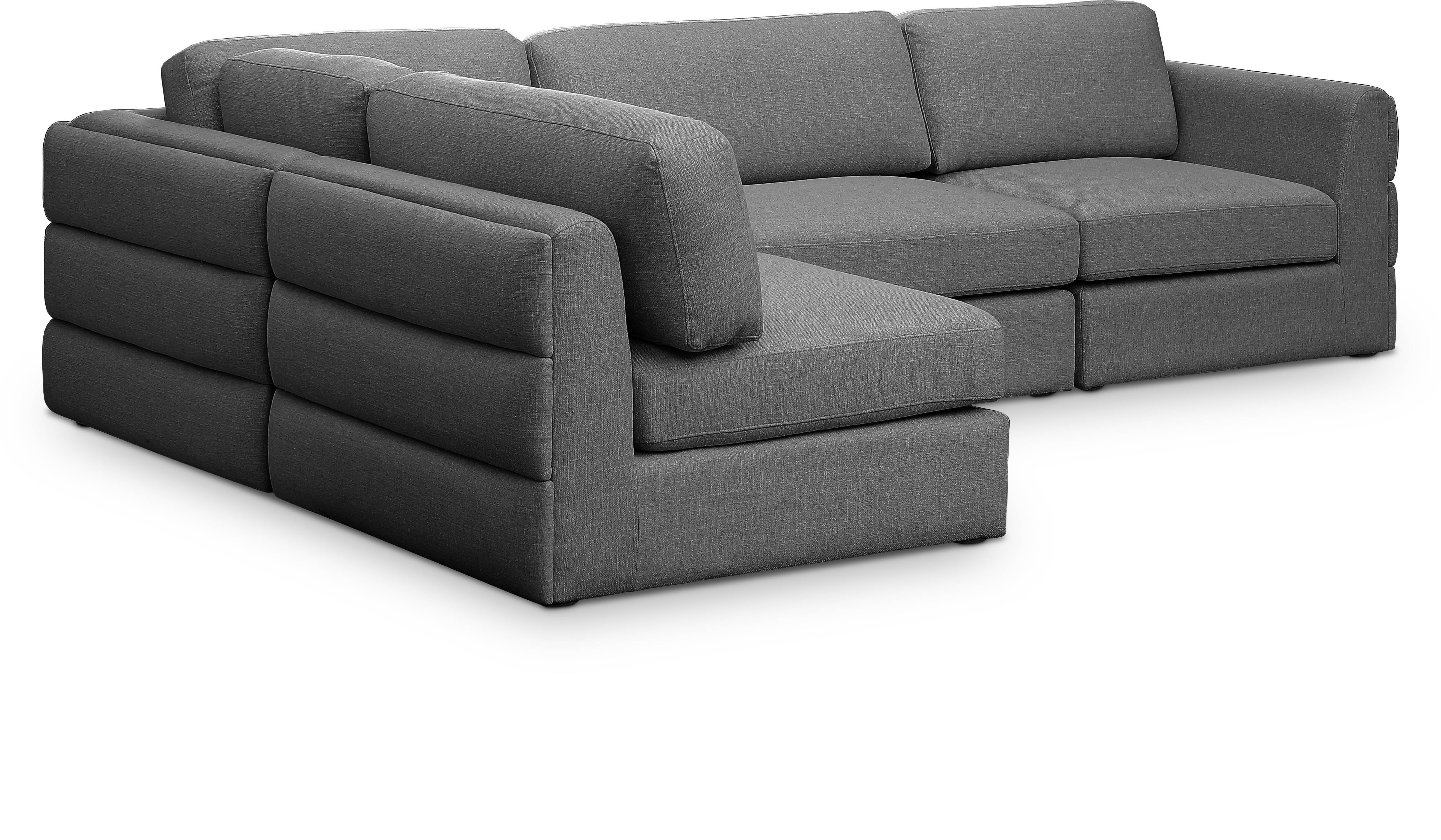 Beckham Durable Linen Textured Fabric Modular Sectional Sofa - Modern Living Room Furniture for Home Theater & Family Gatherings