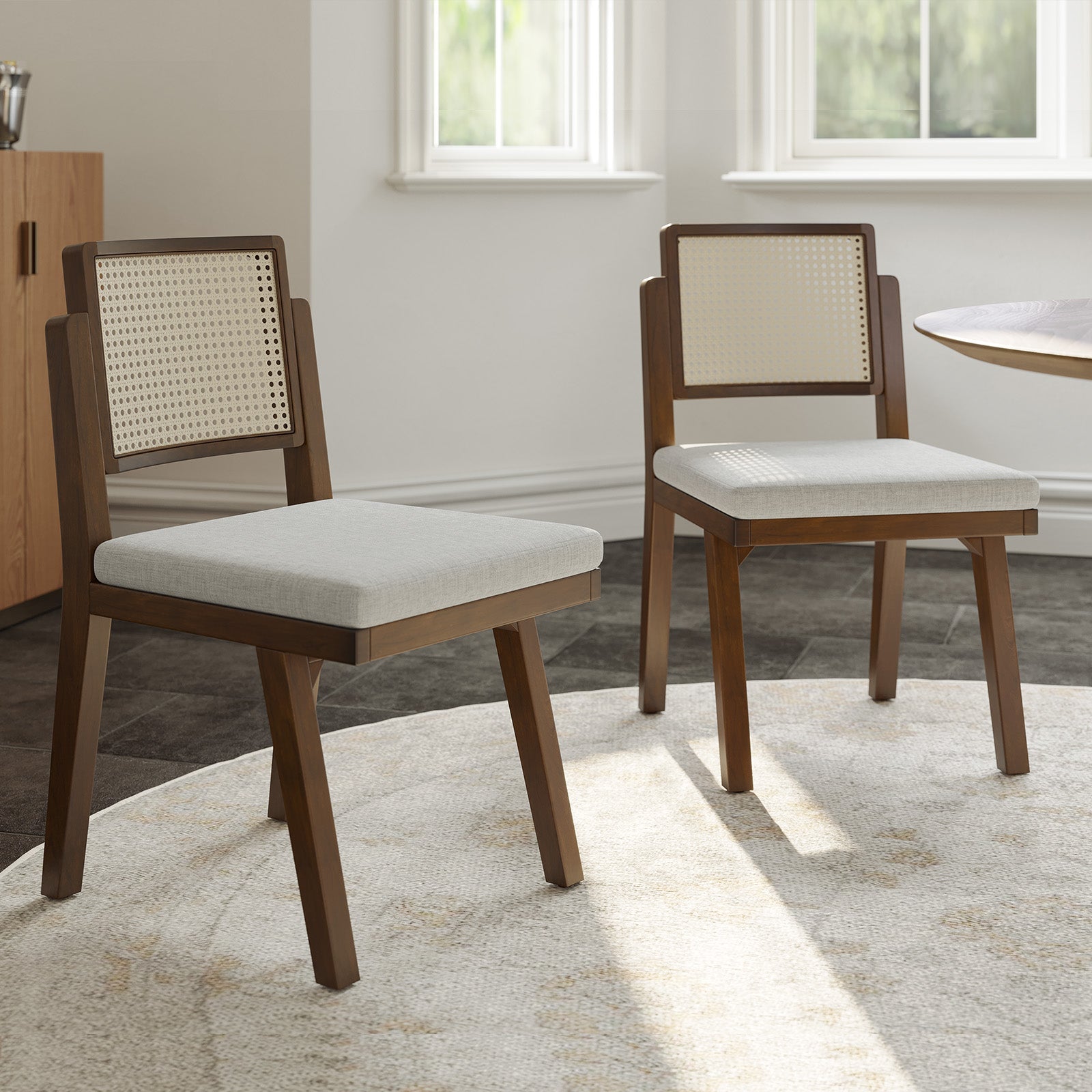 Elazar Modern Woven Rattan Dining Chair with Backrest - Indoor/Outdoor Use - Patio, Dining Room, Kitchen, Restaurant - Comfortable & Stylish Seating Solution