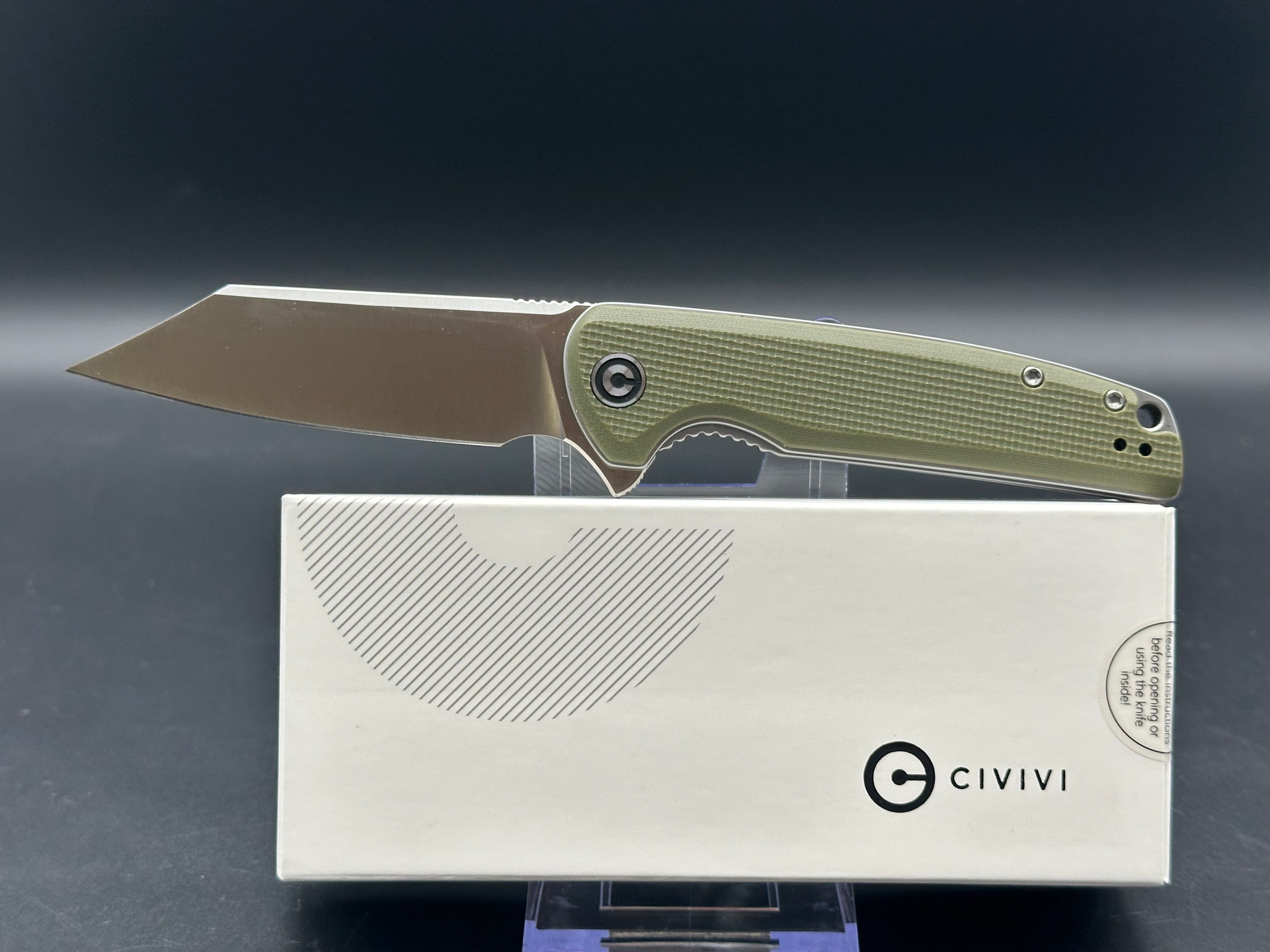 CIVIVI Brigand Folding Pocket Knife - OD Green G10 Handle, 3.5
